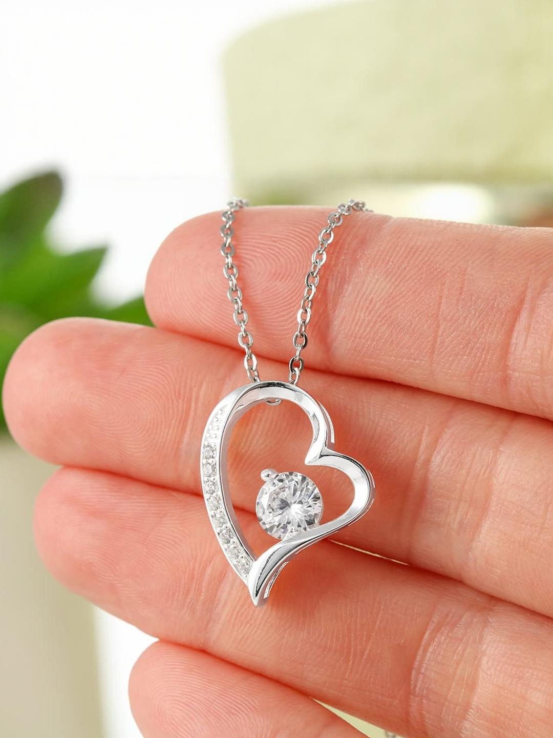 Rakva Sterling Silver Heart Silver-Plated Chain