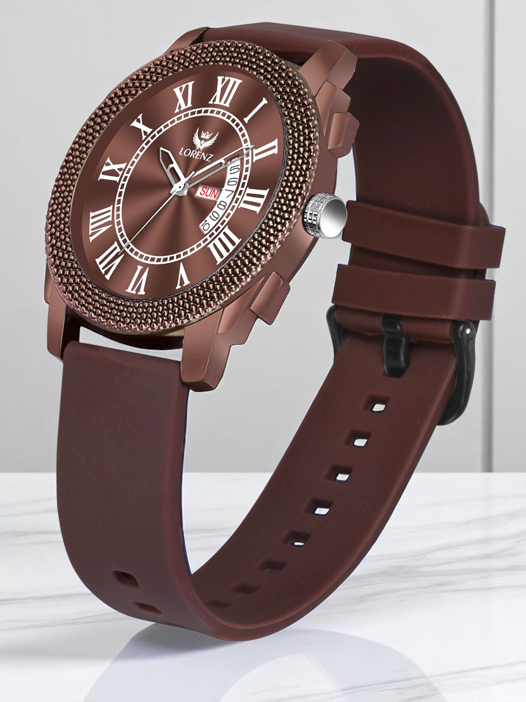 LORENZ Men Brass Round Dial & Straps Analogue Watch MK-4095R