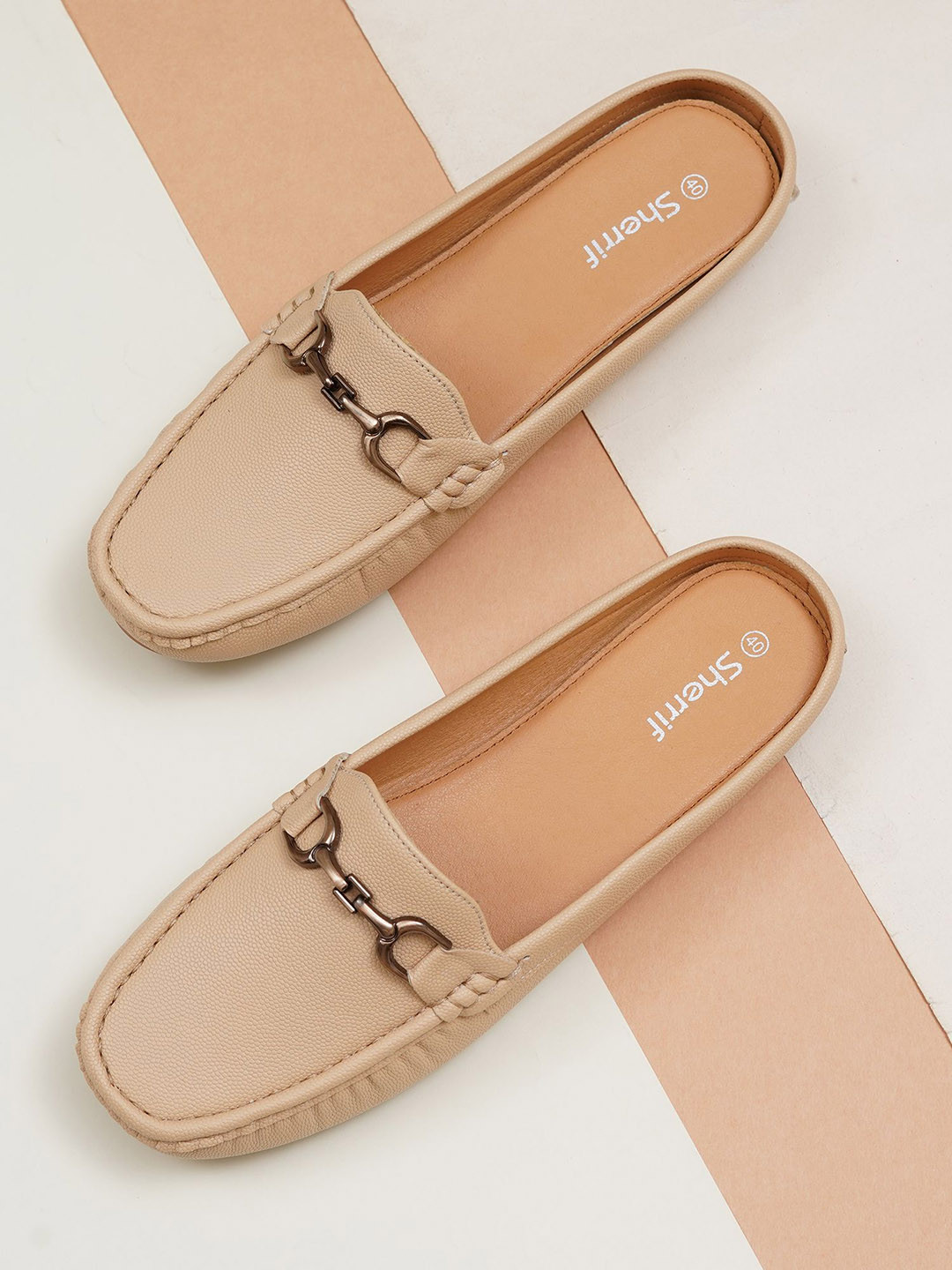 Sherrif Shoes Women Square Toe Mules with Buckles