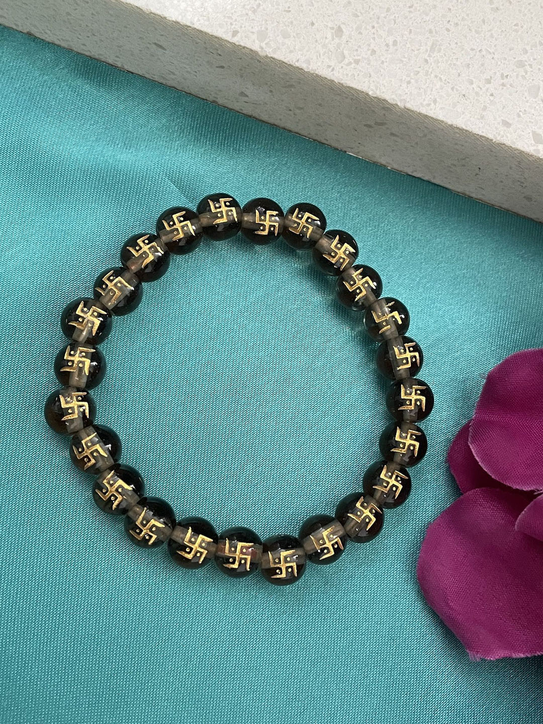 Digital Dress Room Men Crystal Studded Elasticated Bracelet