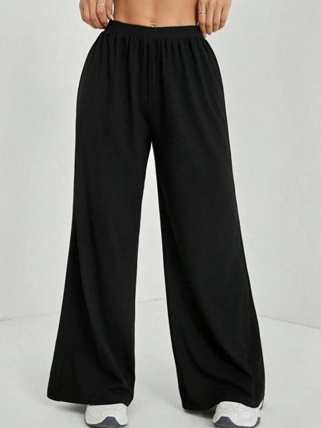 YOU FOREVER Women Original High-Rise Relexed Fit Wide LegTrousers
