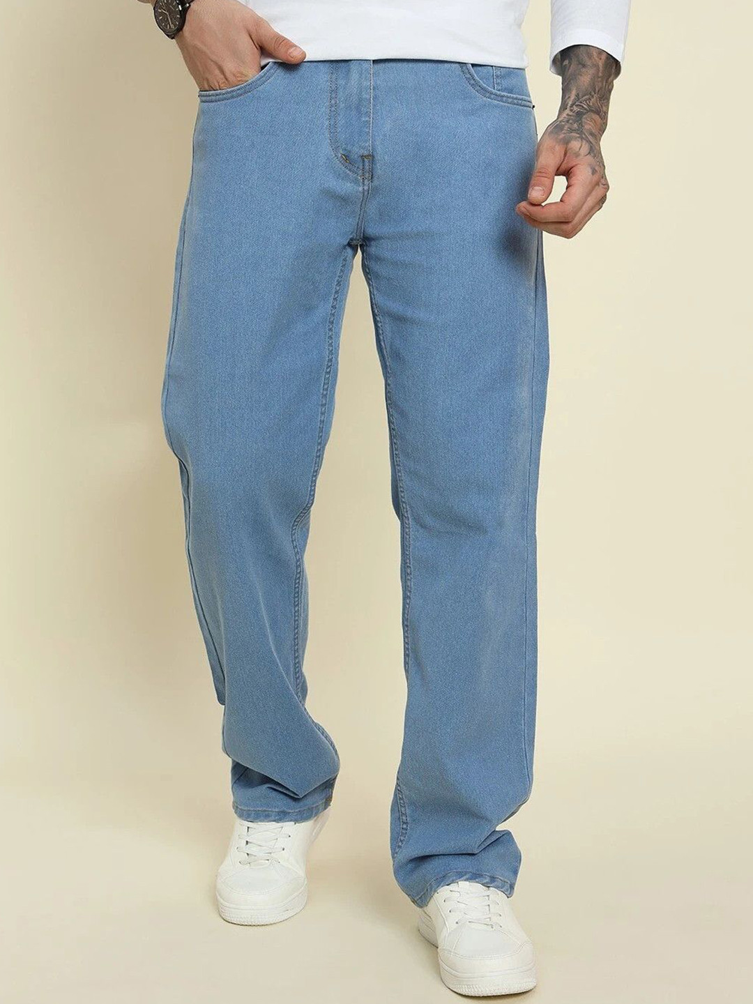 DENIMLOOK Men Baggy Mid-Rise Stretchable Jeans
