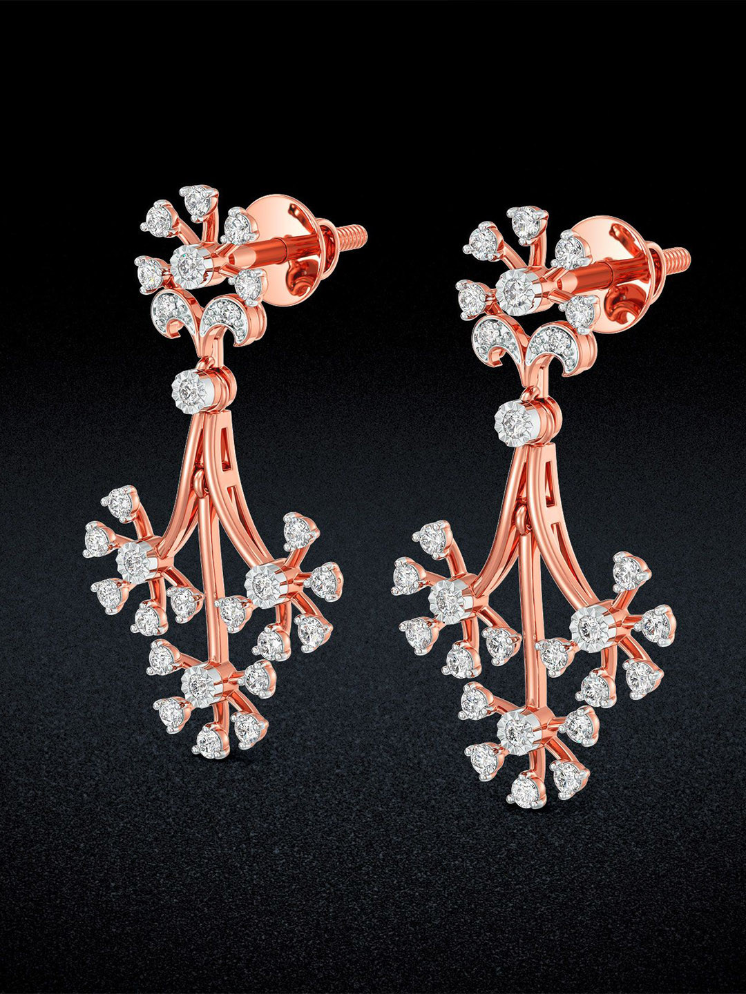 Joyalukkas Floral Glow Drop Diamond Earrings