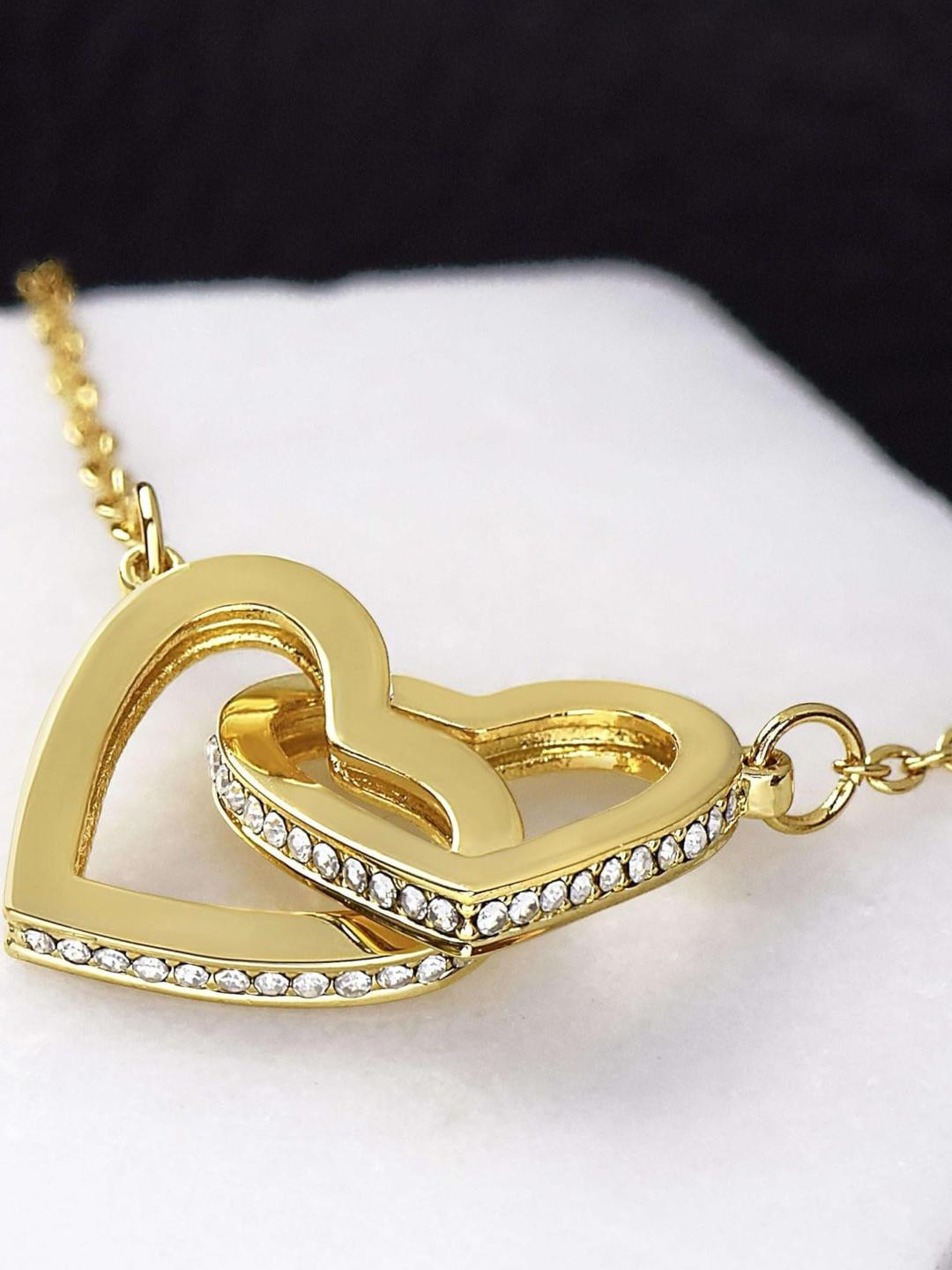 Rakva Sterling Silver Silver-Plated Entwined Heart Necklace