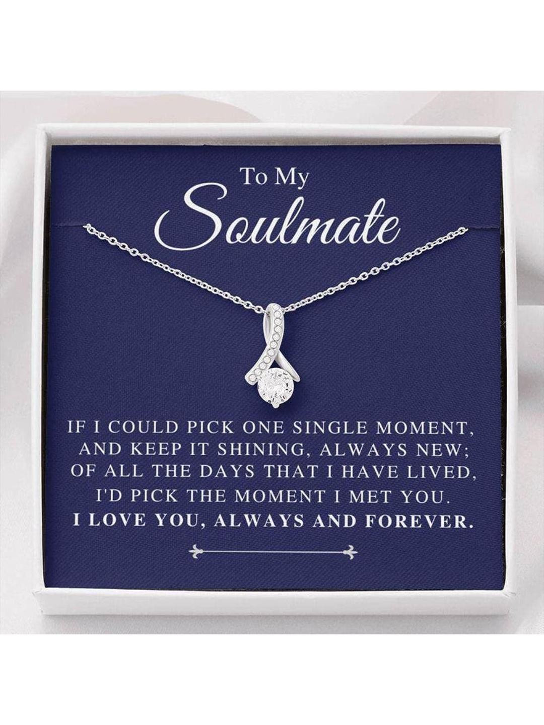 Sterling Silver Gift Girlfriend Necklace For Valentines, Soulmate Necklace, Gift For Her, Engagemen