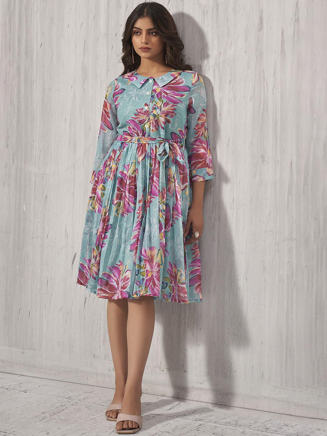 Anouk Printed Knee-Length Dress