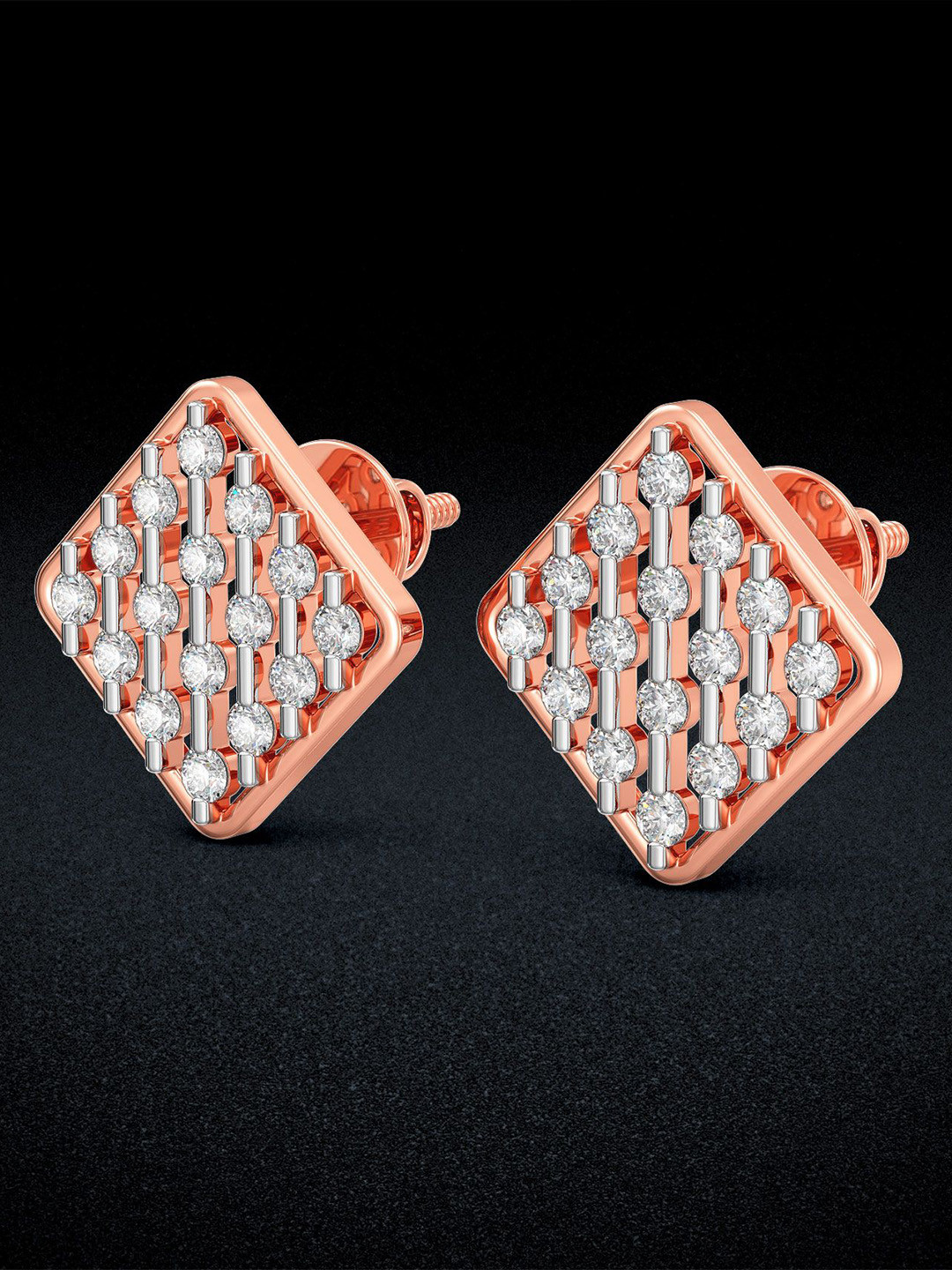 Joyalukkas Radiant Square Diamond Earrings