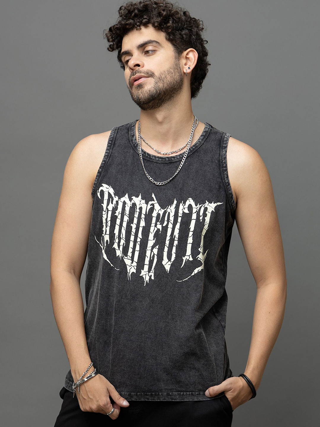 GO DEVIL Printed Round Neck Gym Innerwear Vest GD-M-COORD-0059-1