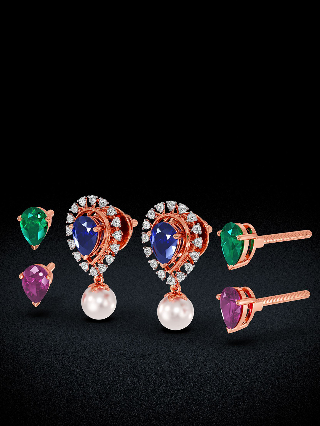 Joyalukkas Artistic Paisley Ensemble Diamond Earrings