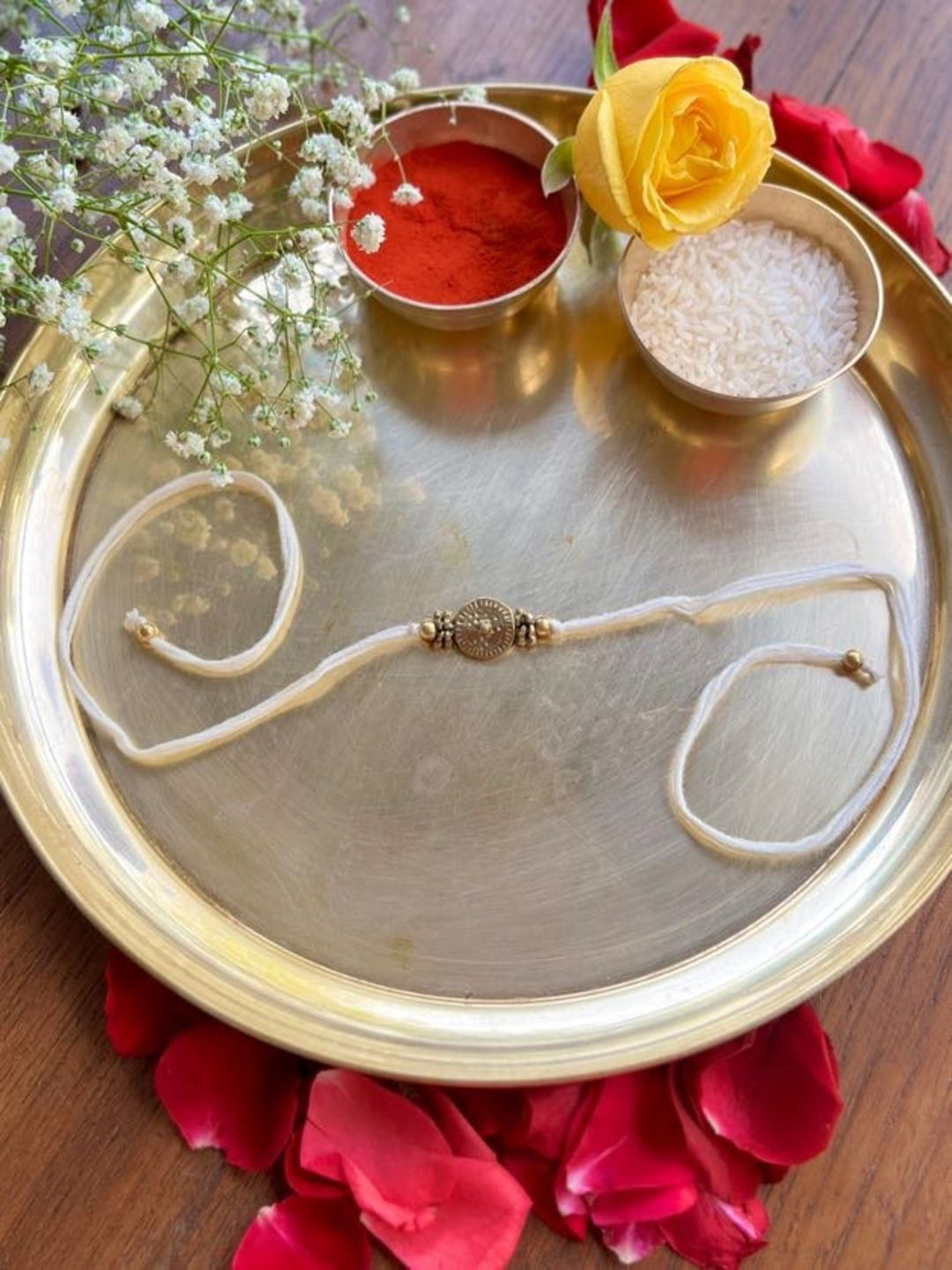 Studio Anviksha Men Handcrafted Brass Crafted Charm Rakhi