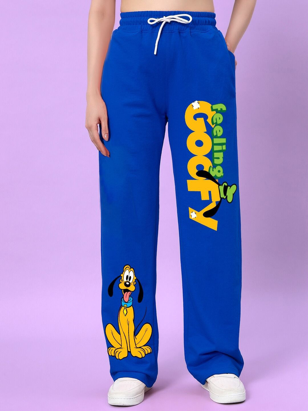 WEARDUDS Women Feeling Goofy Printed Relaxed-Fit Mid-Rise Track Pant