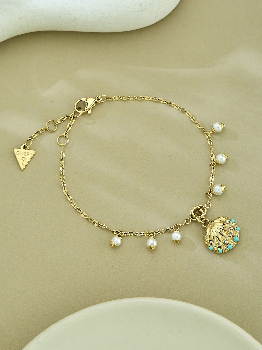 Women Seashell Gold-Plated Stainless Steel Bracelet