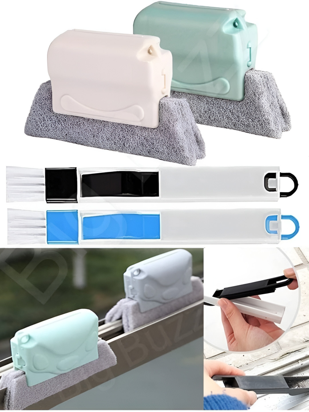 upkaranwale White Window Groove Frame Cleaning Brush