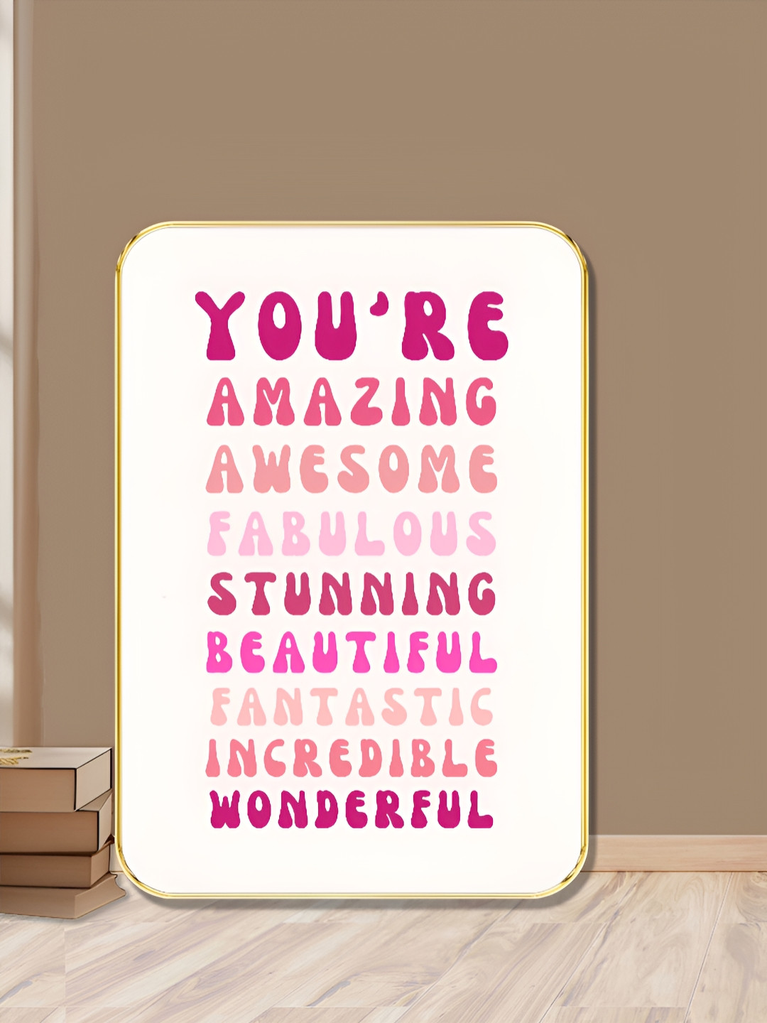 Livin'luxe Pink & White Inspirational Wooden Wall Art
