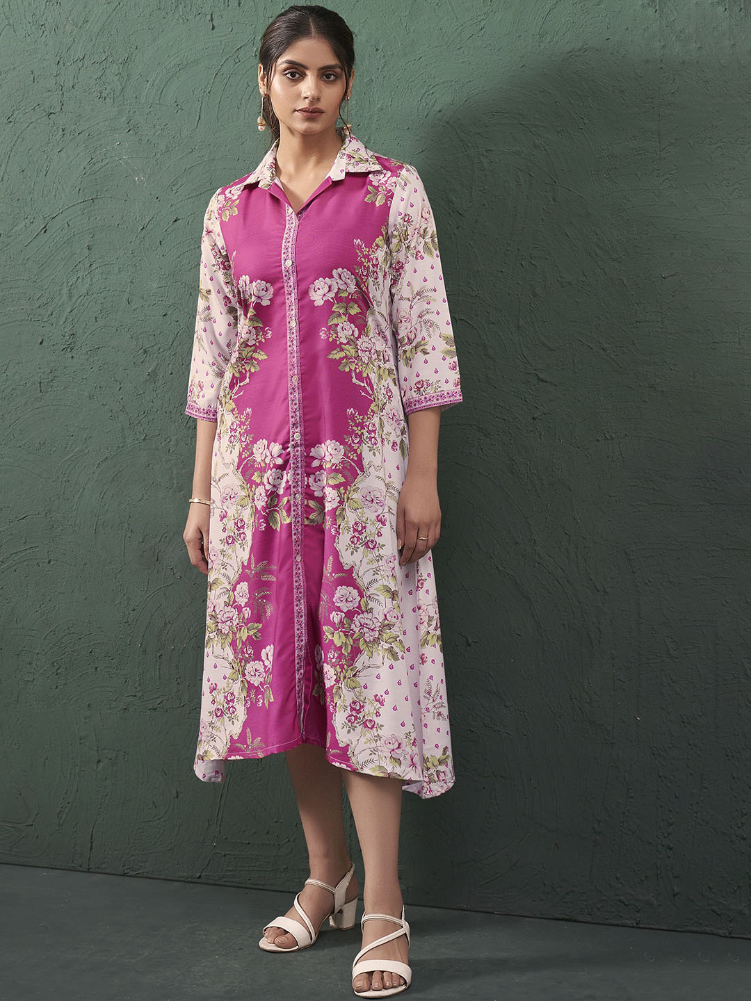 Anouk Floral Printed Knee-Length Dresses