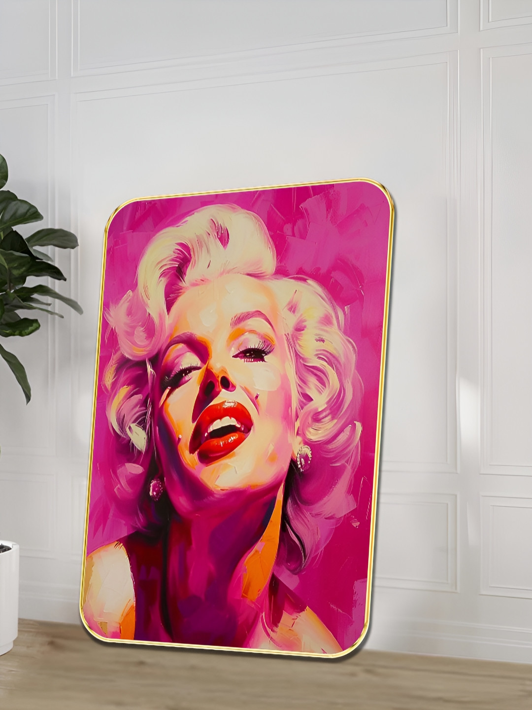 Livin'luxe Pink & Red Marilyn Monroe Pop Wooden Painting Wall Art