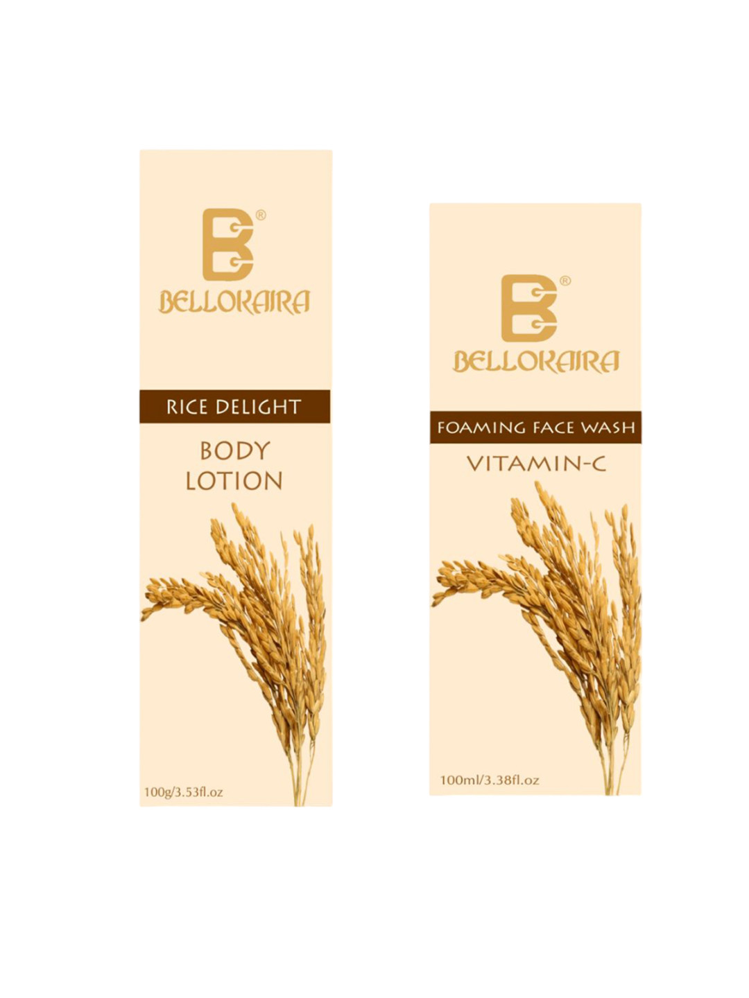 BELLOKAIRA Set Of 2 Rice Water Delight Body Lotion & Face Wash- 100 ml Each