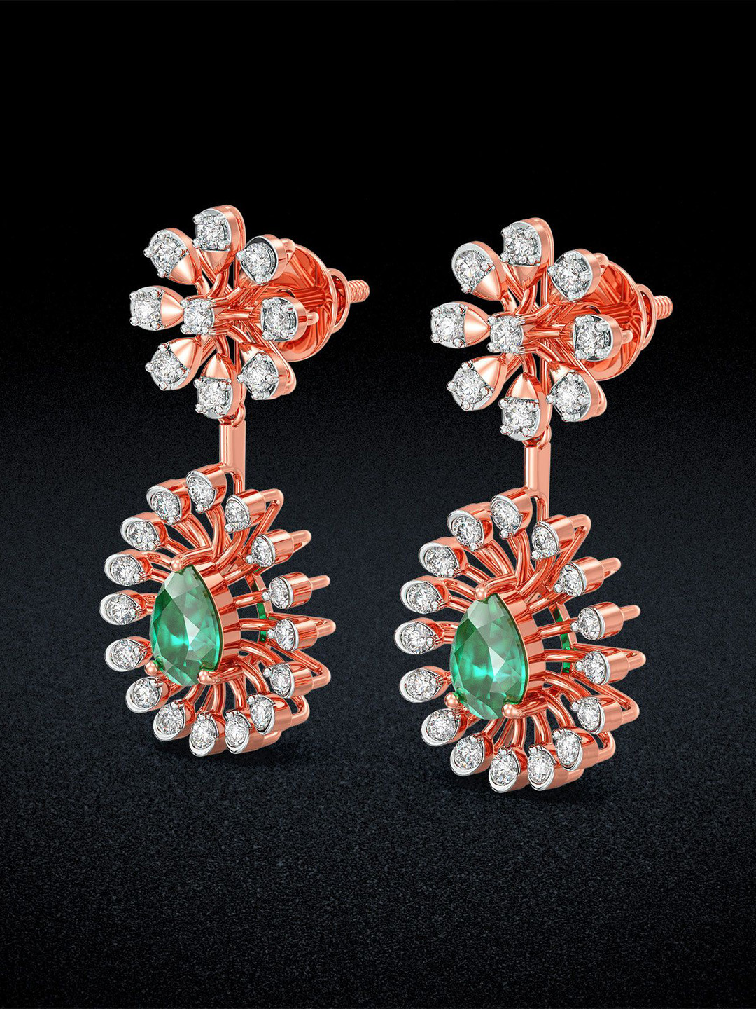 Joyalukkas Delicate Daisy Floral Diamond Earrings