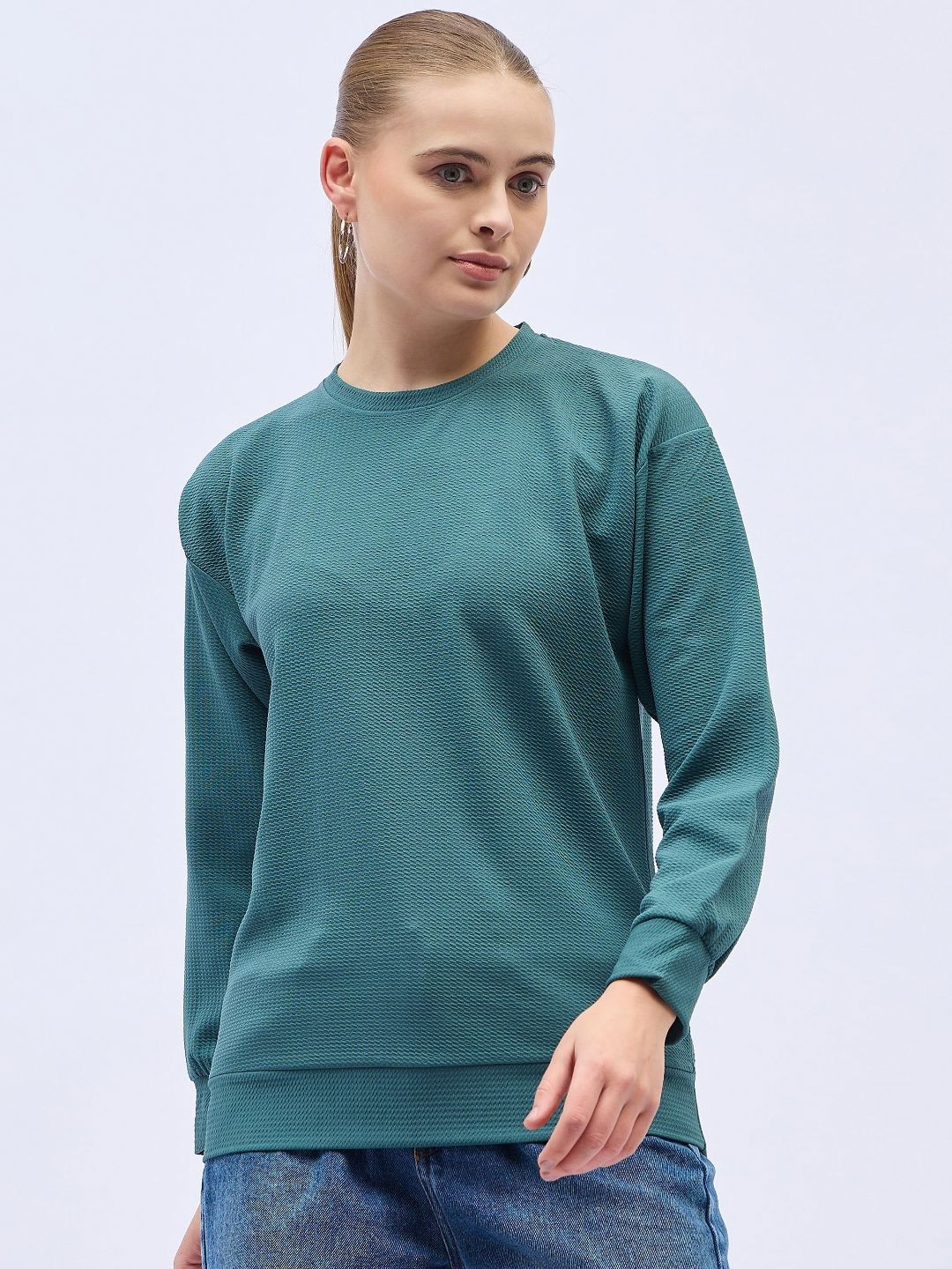 ANJIR Round Neck Drop-Shoulder Sleeves T-shirt