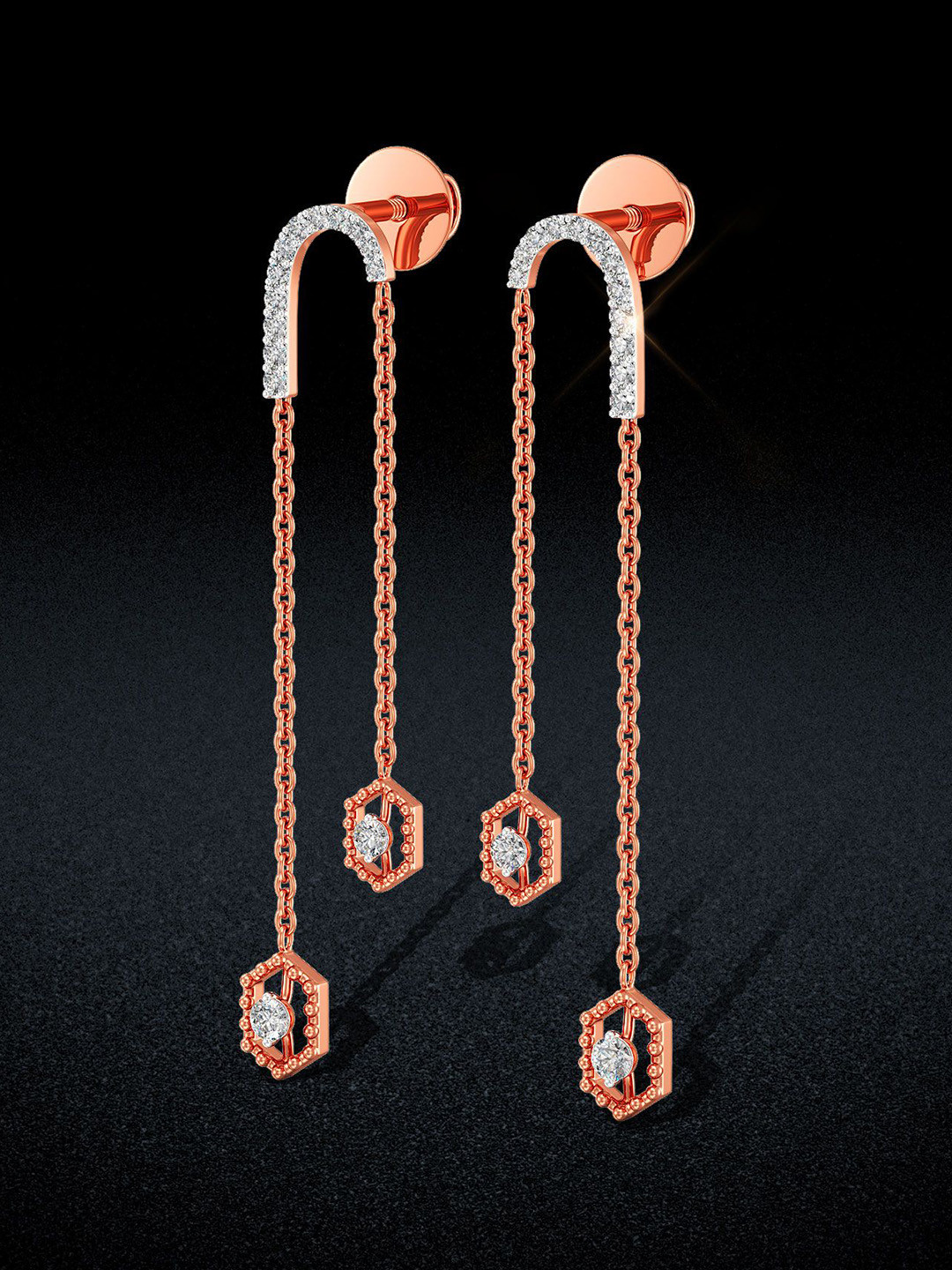 Joyalukkas Glimmering Chain Diamond Earring