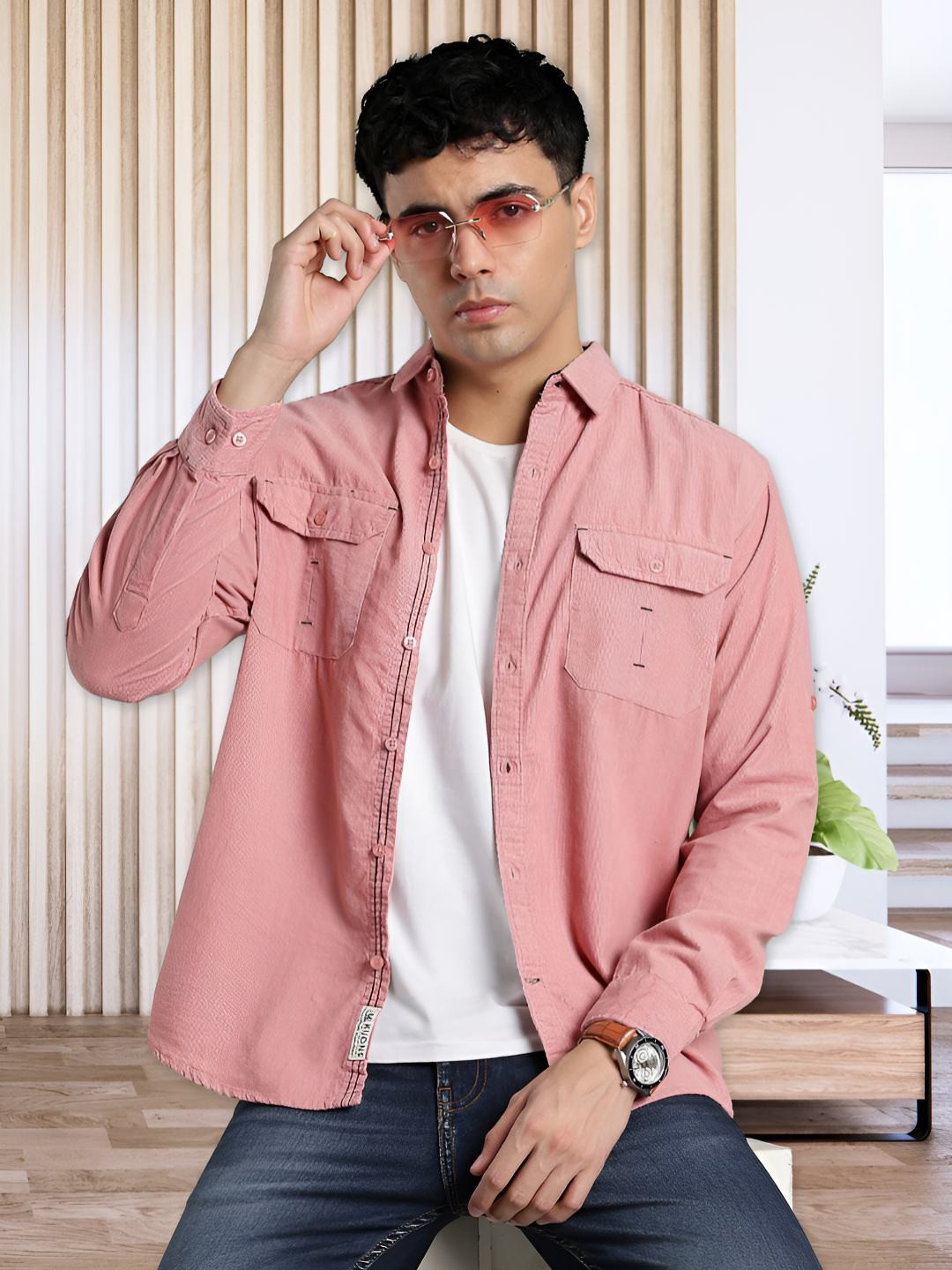 Kuons Avenue Corduroy Full Sleeves Shacket