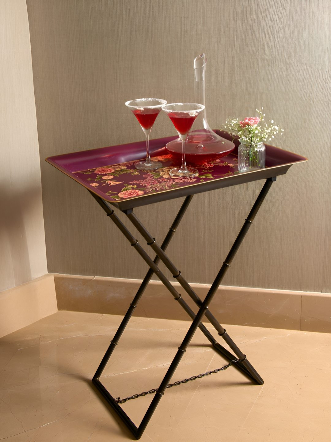 Amaara Rosa Home Hand-Painted Serving Tray