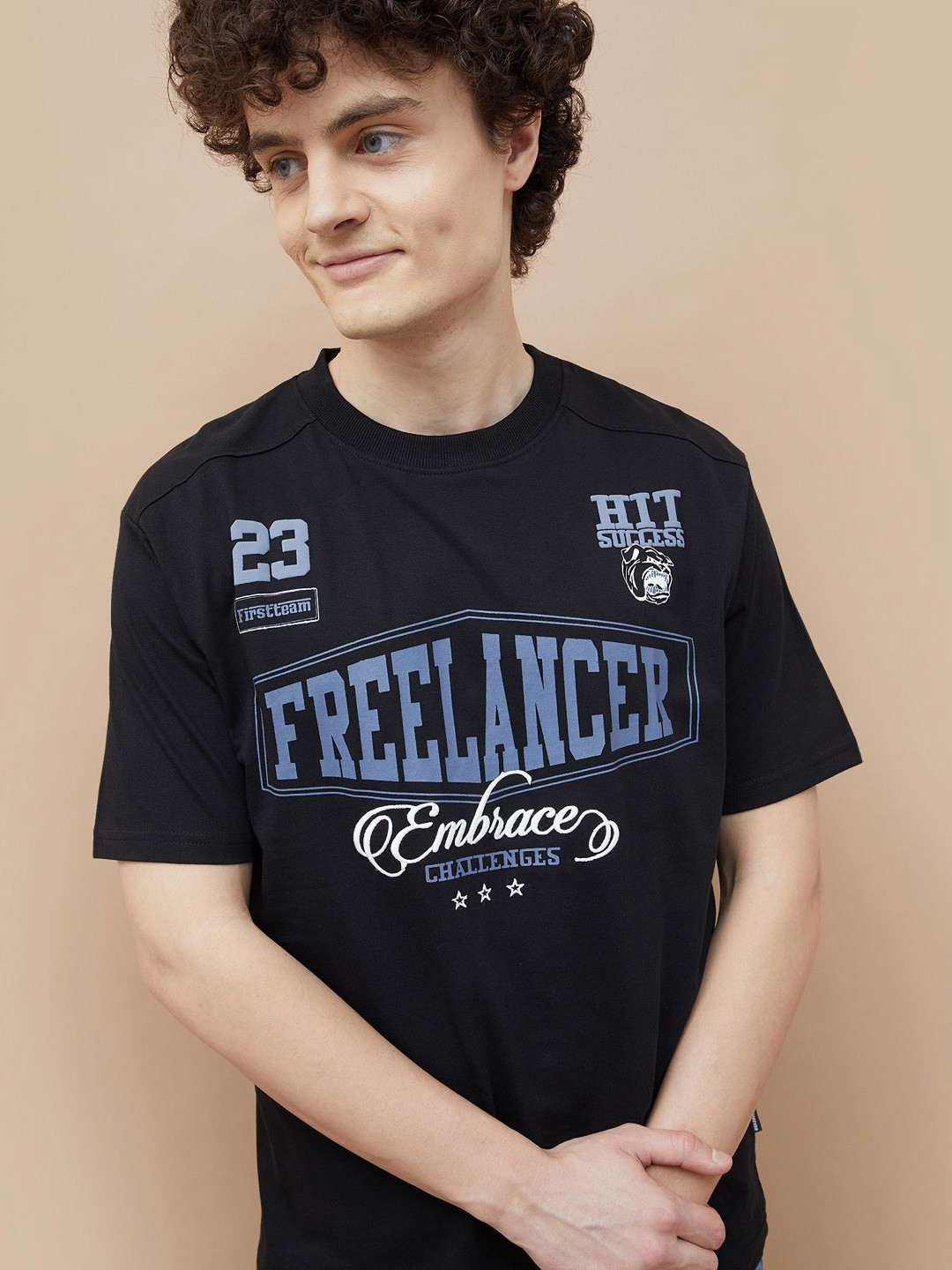 Fame Forever by Lifestyle Men Typography Printed Round Neck Cotton Relaxed Fit T-shirt