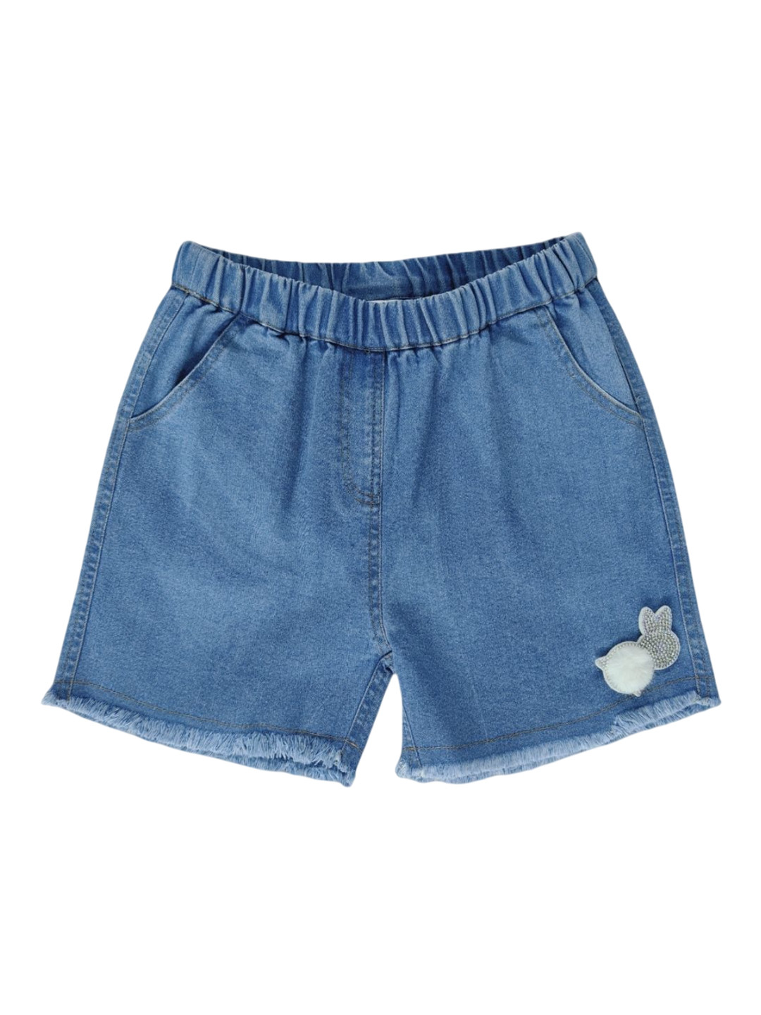 Creative Kids Girls Solid Mid-Rise Regular Fit Denim Shorts