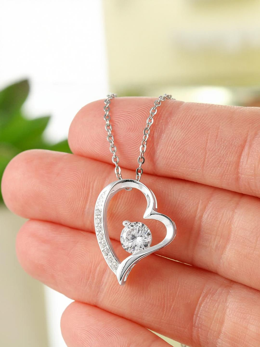 Sterling Silver Granddaughter Necklace, To My Granddaughter My Lap Heart Necklace Gift