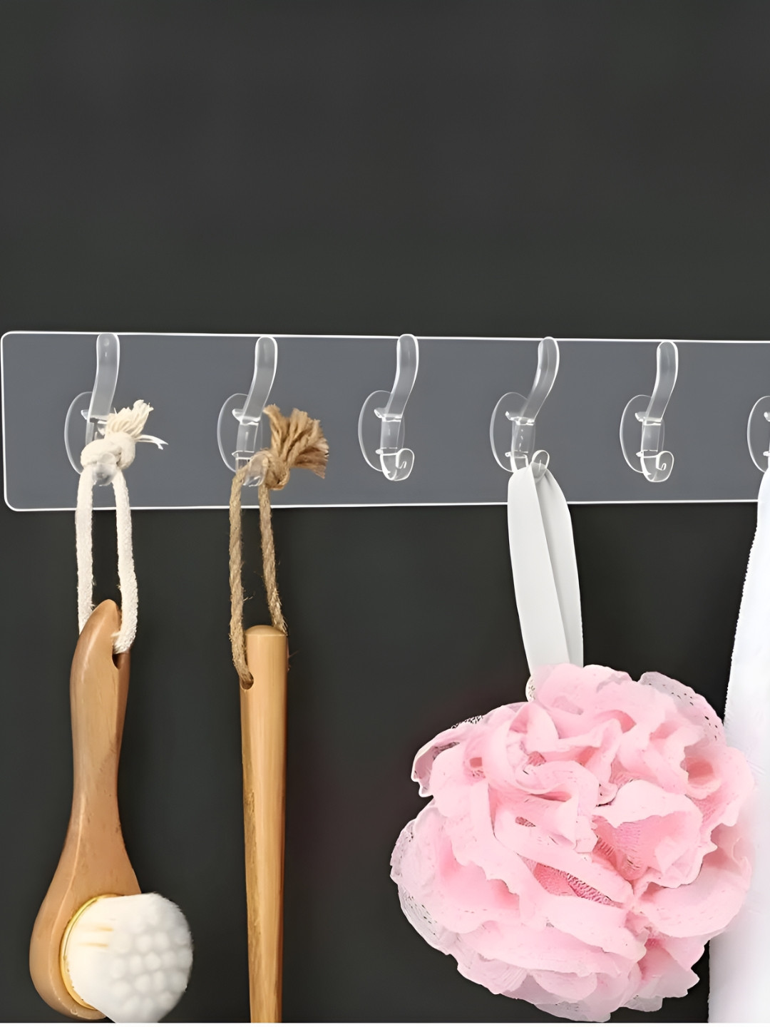 upkaranwale White Adhesive Wall Hooks