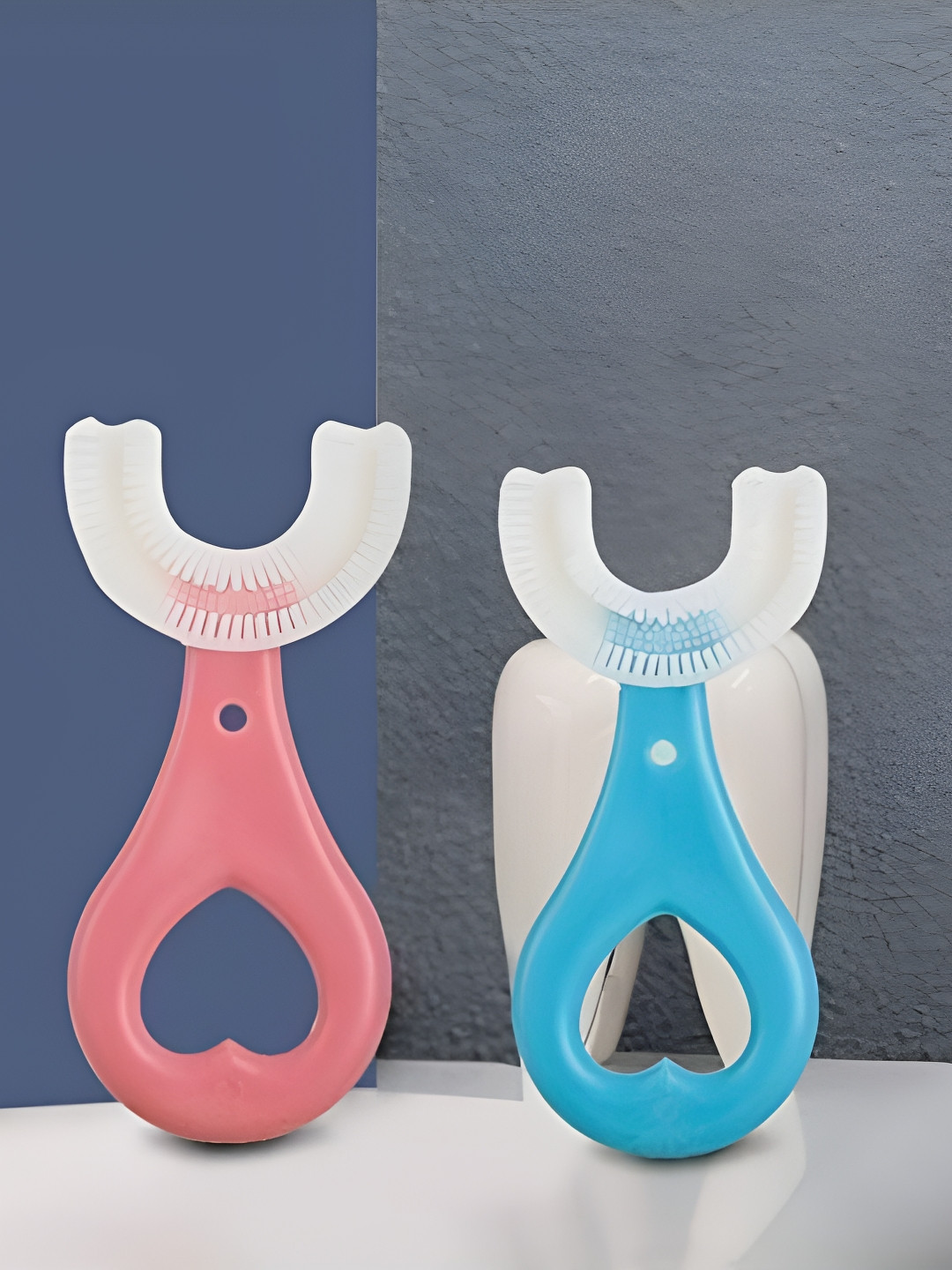 upkaranwale Kids U Shaped Silicone Toothbrush