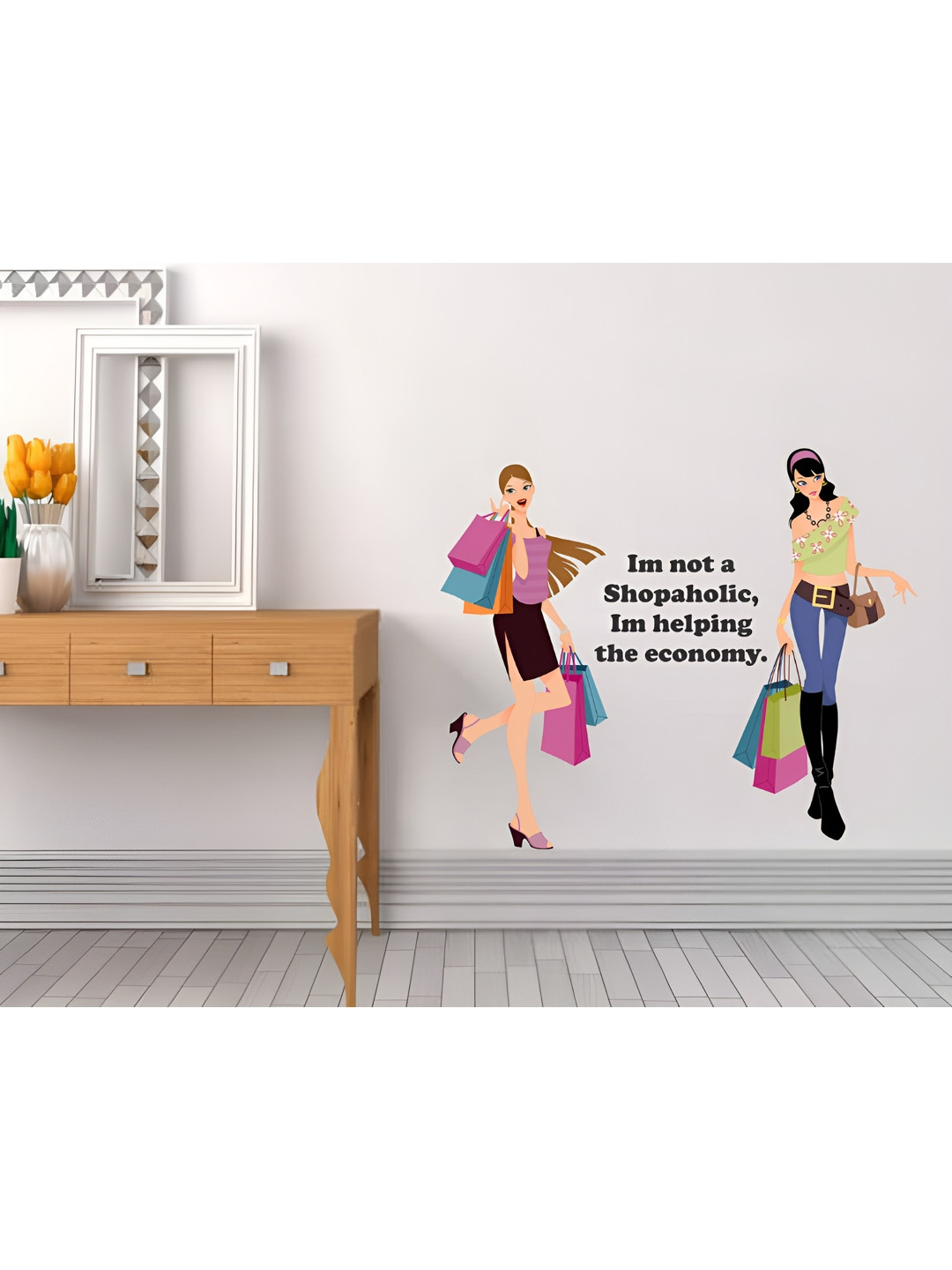LANSTICK Purple & Black Girl Fashion Wallsticker