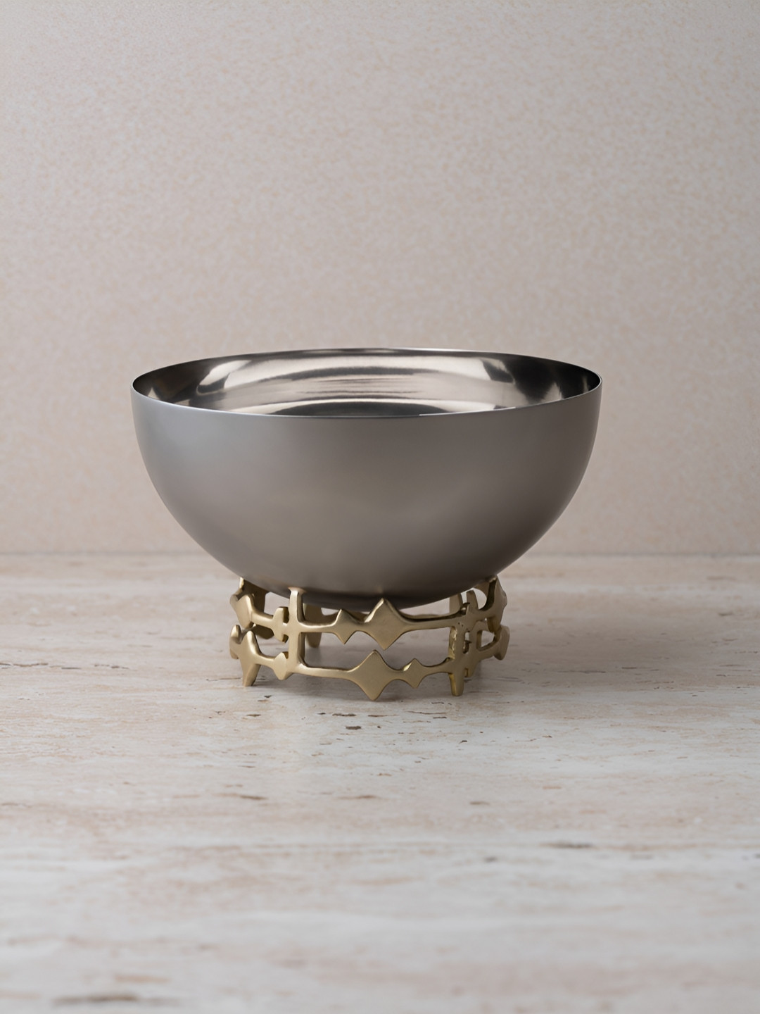 Amaara Home 2-Pcs Silver Totem Nut Decorative Bowl (Large)