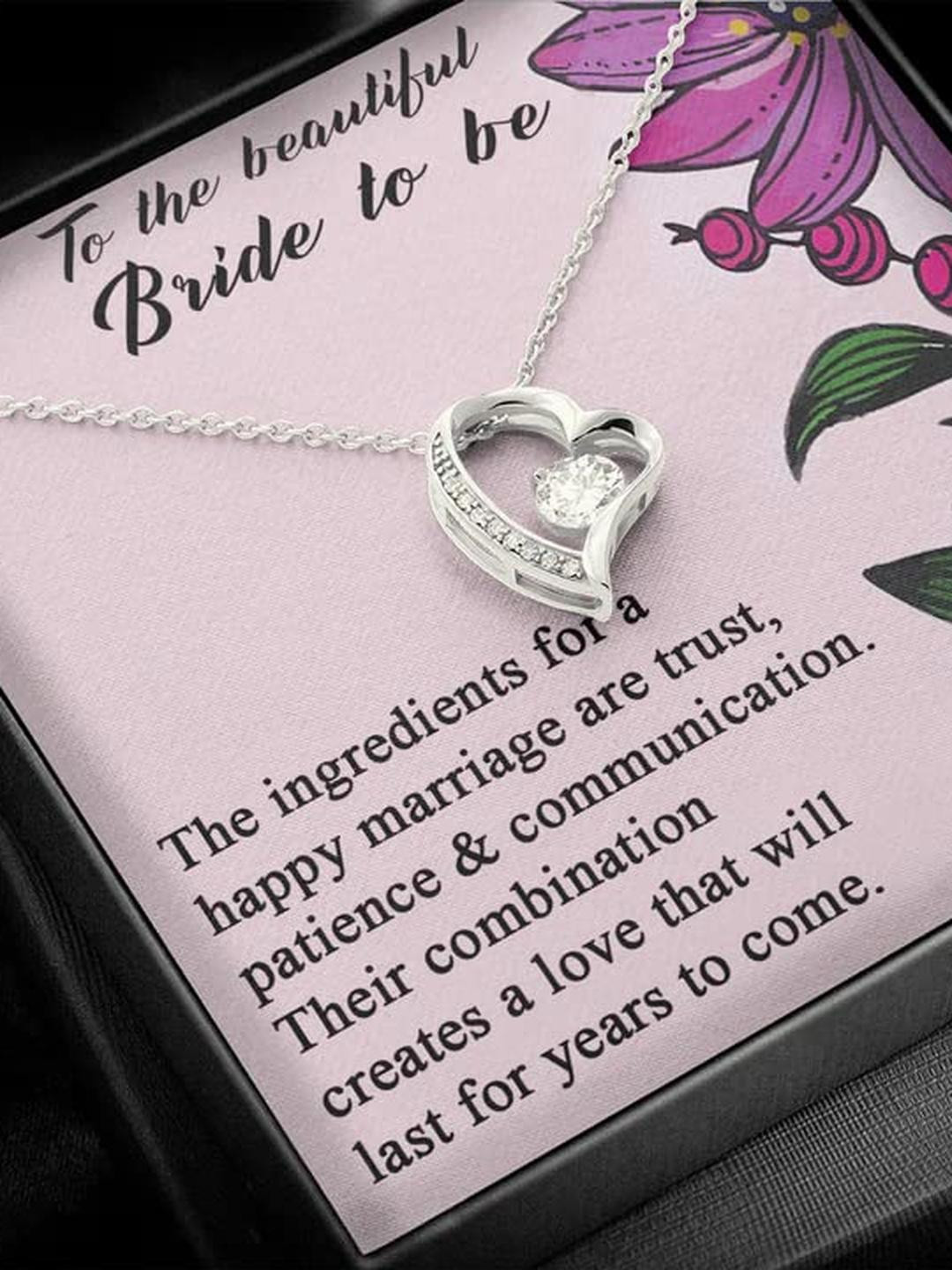 Sterling Silver Unique Gift for Bride - Pure Silver Pendant With Message Card Female- | Necklace to