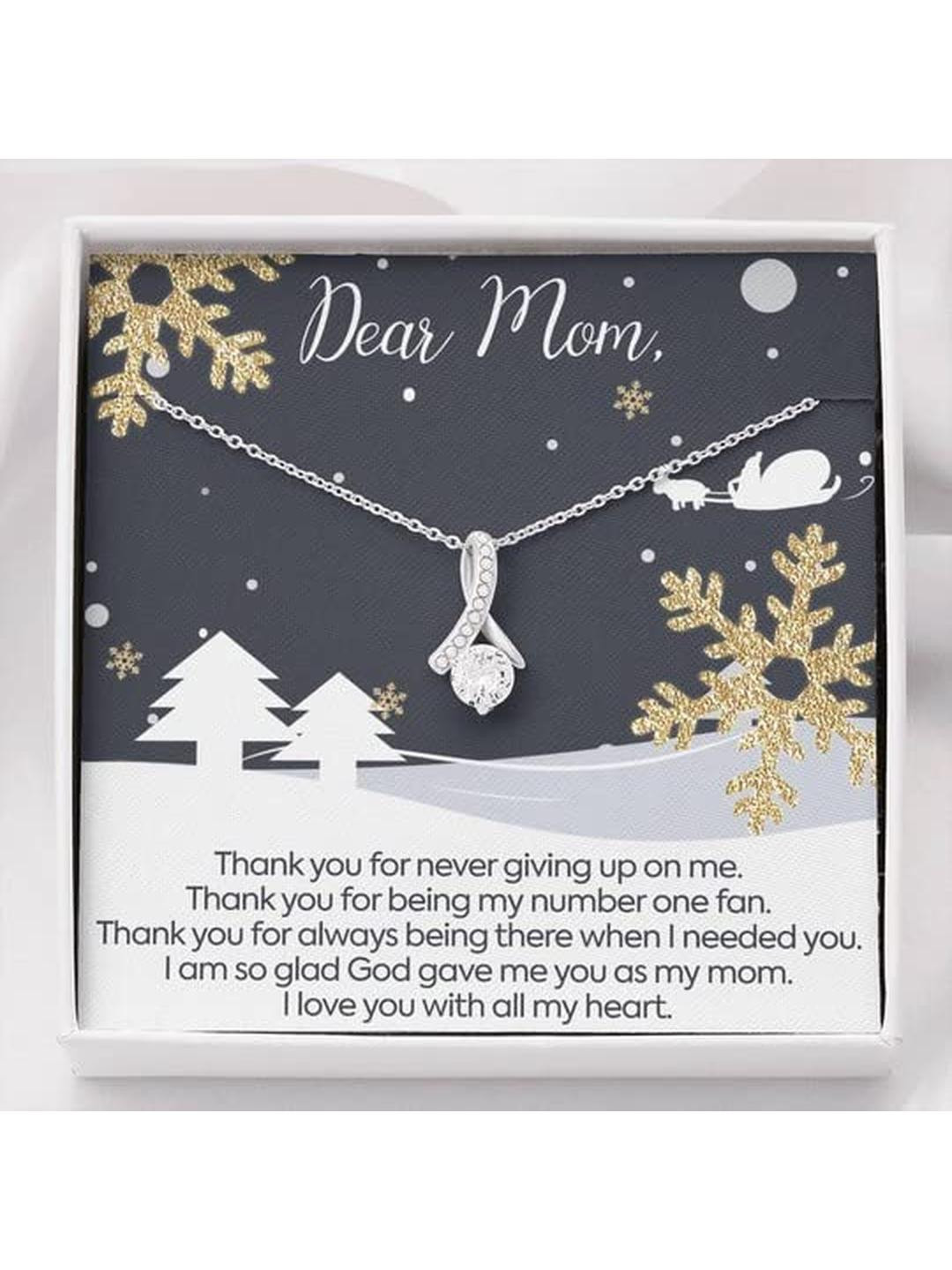 Sterling Silver Gift MOM NECKLACE, CHRISTMAS NECKLACE GIFT FOR MOM ALLURING BEAUTY NECKLACE