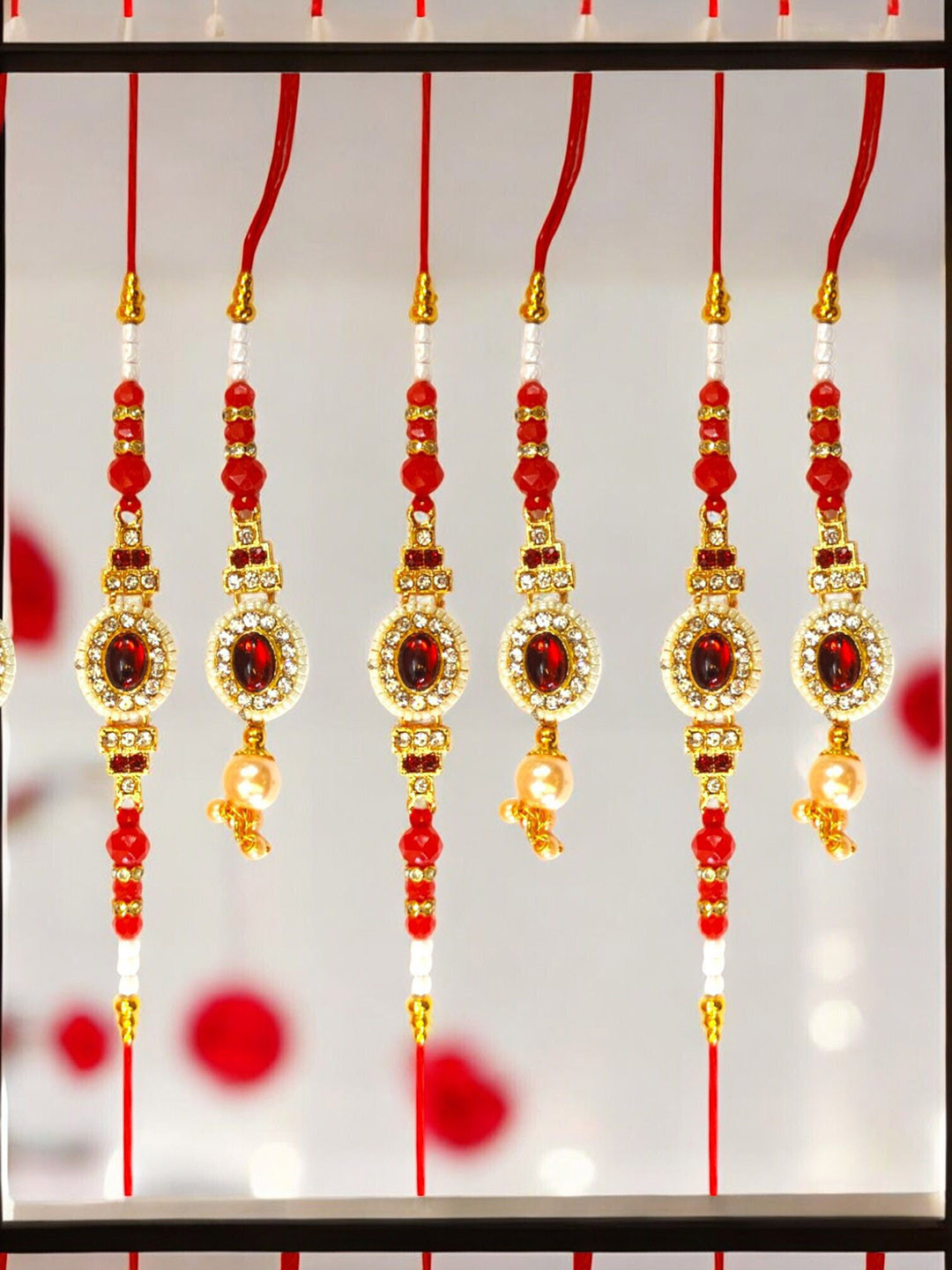 MISHAV Set Of 3 Tie-Ups Ethnic Couple Rakhi