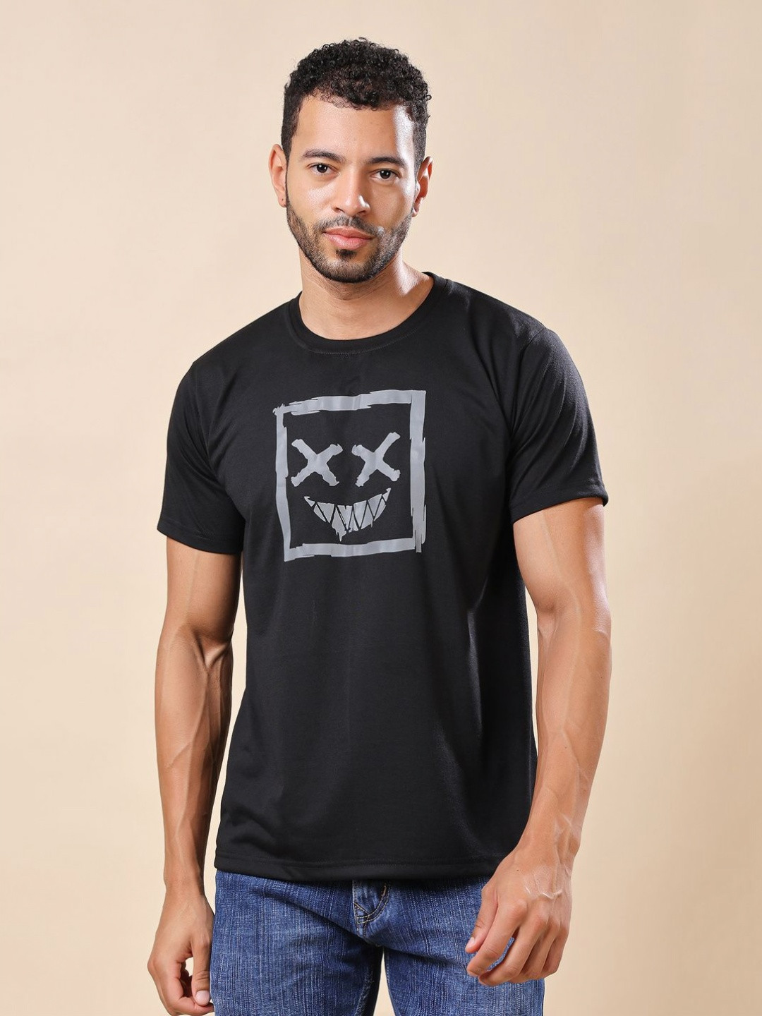 Men Reflective Fluorescent Glow In Dark T-shirt