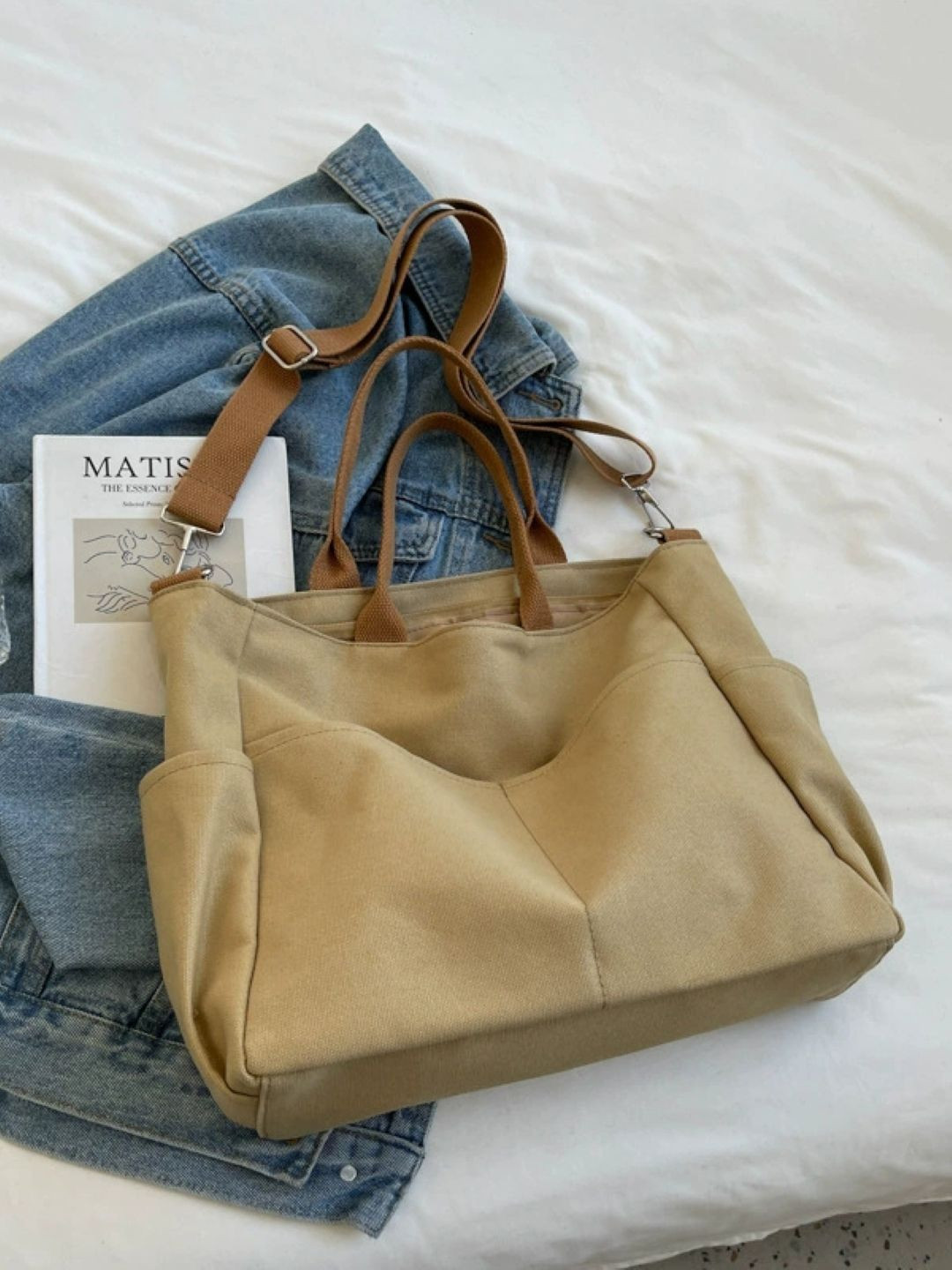 StyleCast Canvas Structured Shoulder Bag