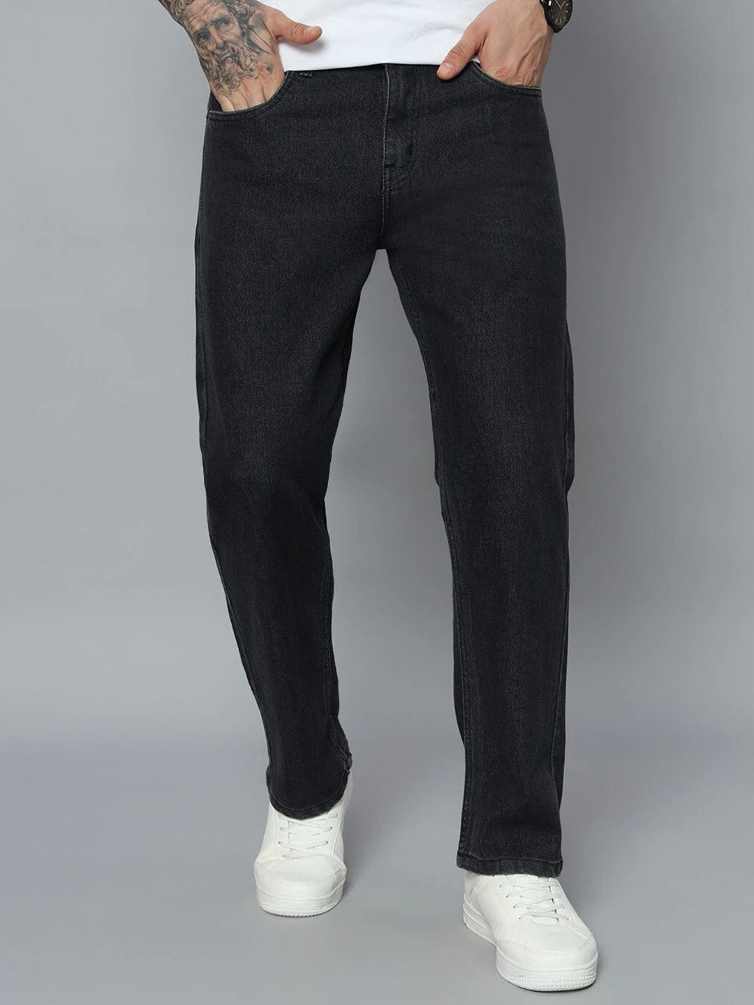 DENIMLOOK Men Baggy Mid-Rise Stretchable Jeans