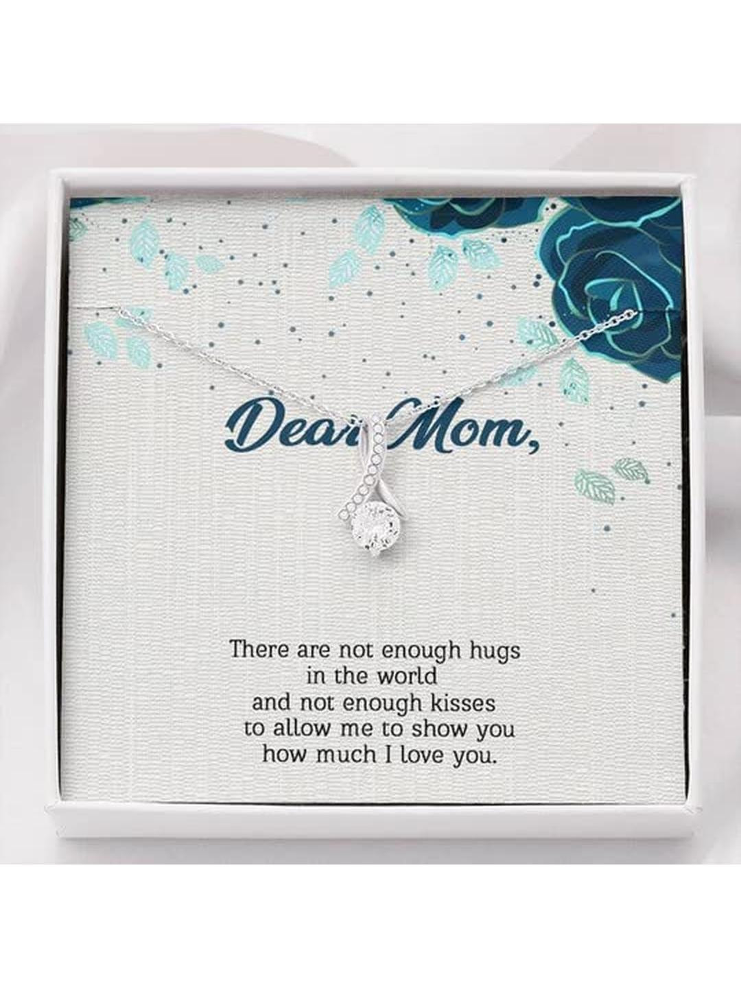 Sterling Silver Gift MOM NECKLACE, ALLURING BEAUTY NECKLACE GIFT FOR MOM LOTS OF HUGS AND KISSES