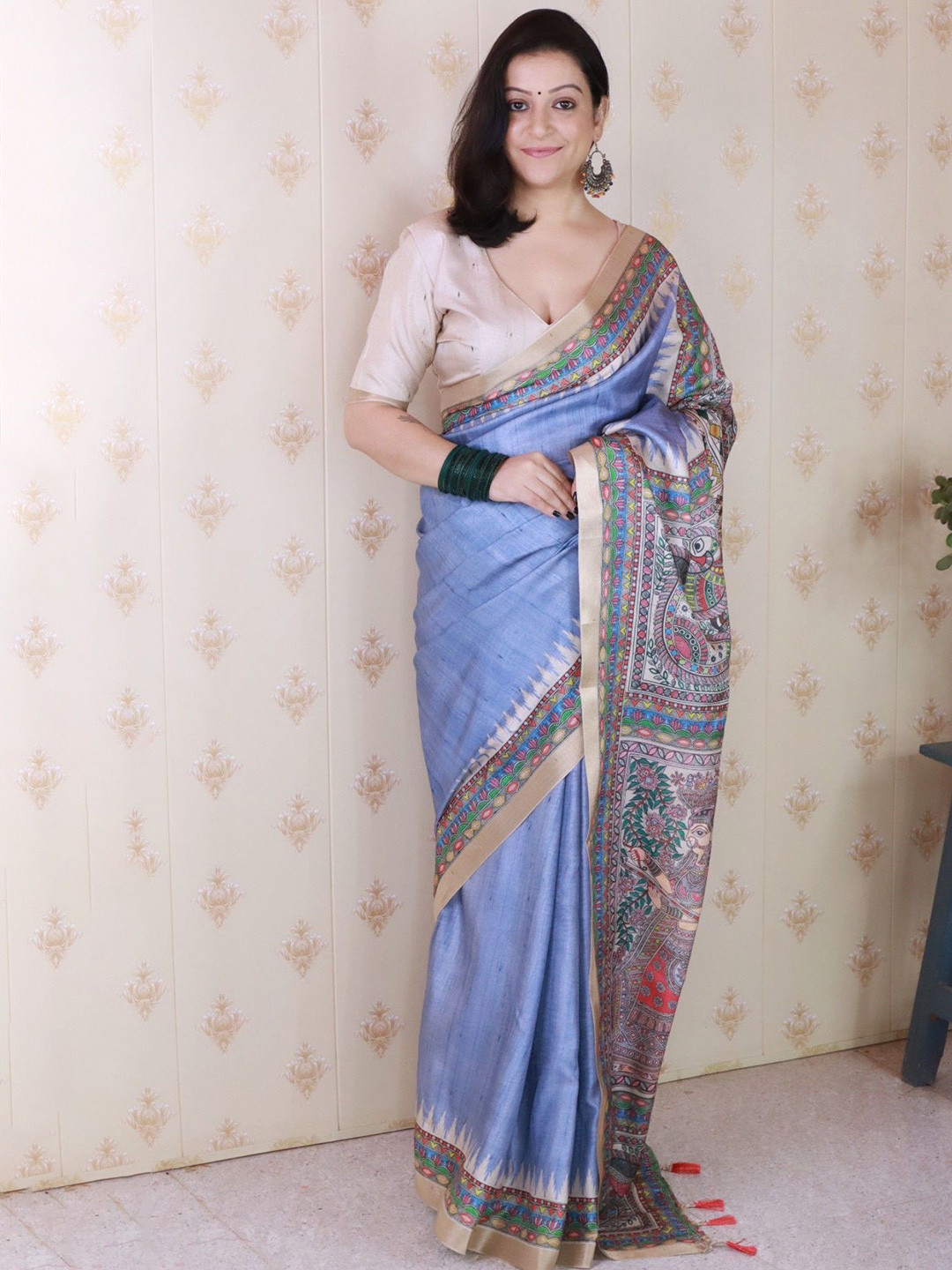 all about you Tussar Saree with Blouse Piece