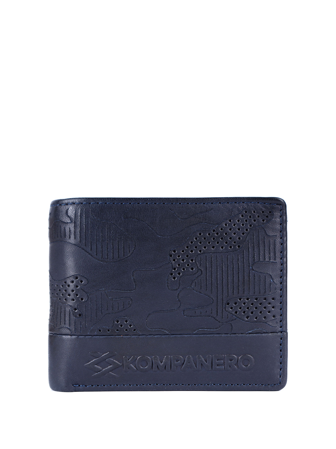 KOMPANERO Garrison Men Textured Leather Three Fold Wallet