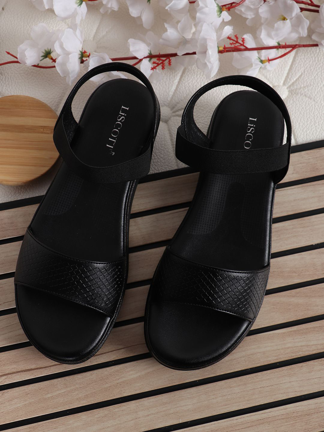 Liscott Women Ankle Loop Comfortable Open Toe Flats