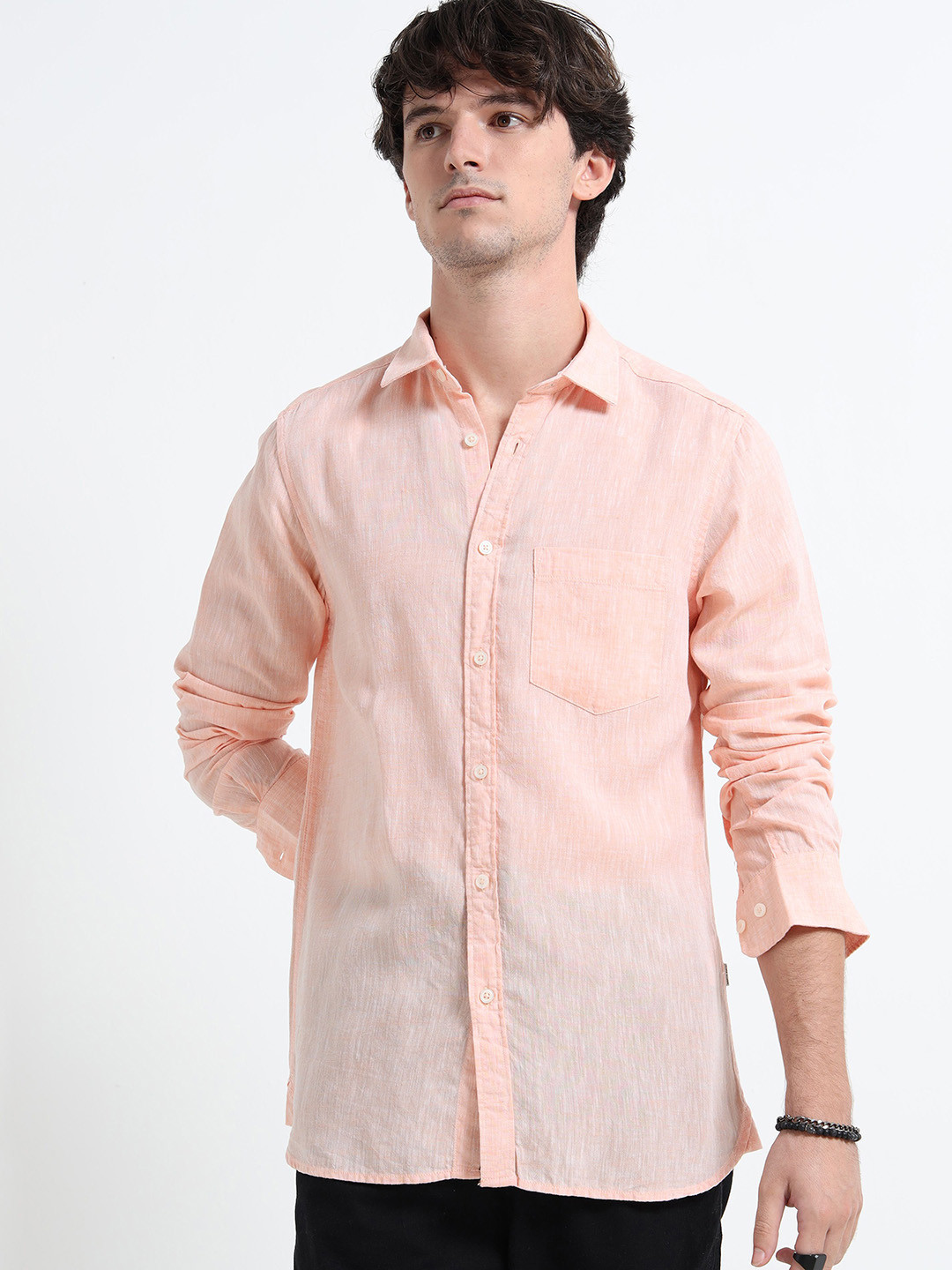 MARTIN SMITH Long Sleeves Linen Shirt