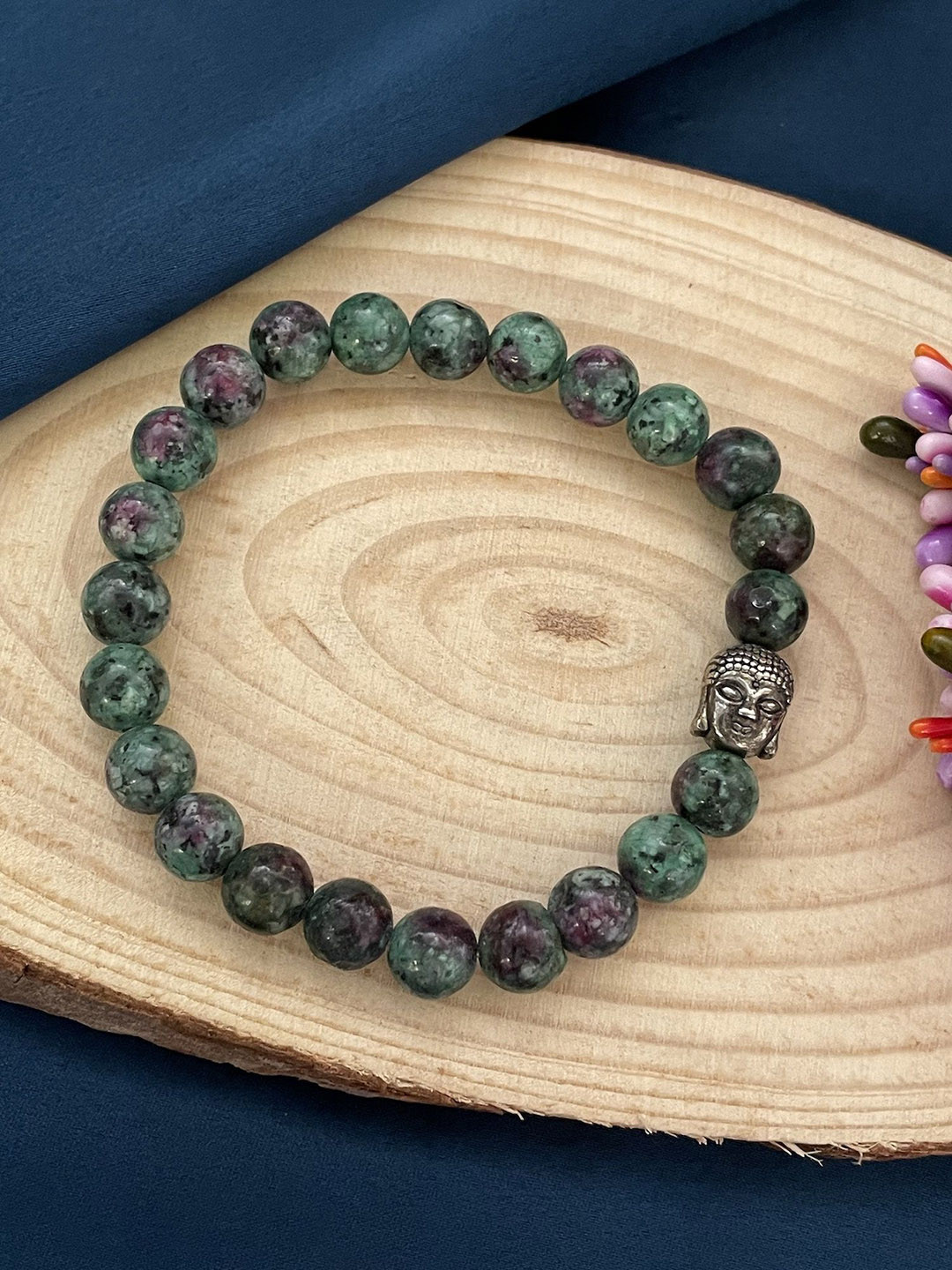 Digital Dress Room Chrysoprase Beaded Rakhi Lumba Bracelet