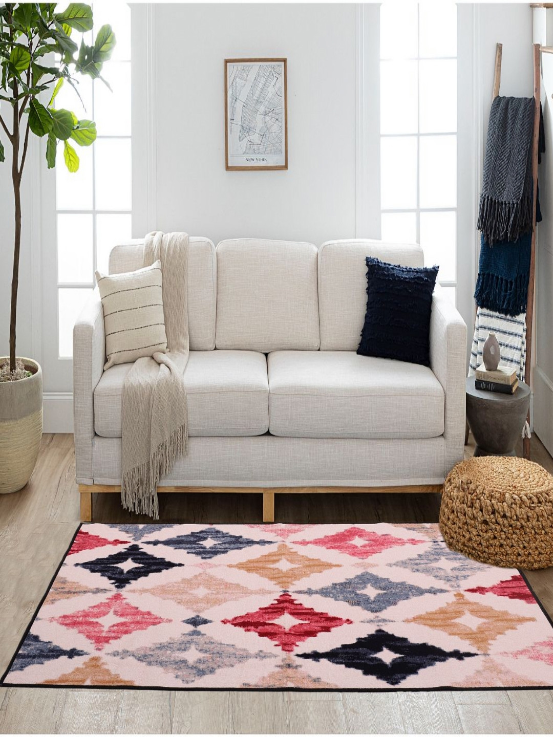 MODEFE Abstract Print Anti-Skid Loop Pile Nylon Carpet