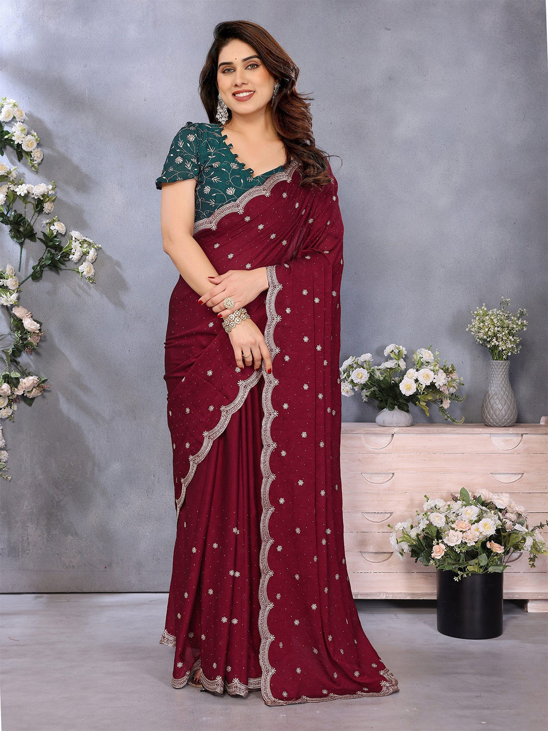 KALINI Sequence Embroidery Saree