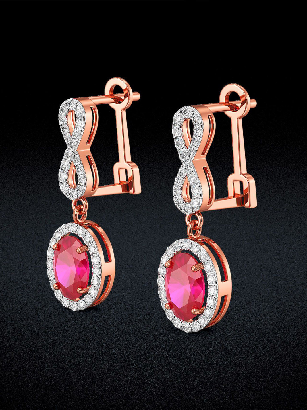 Joyalukkas Eternal Ruby Glow Diamond Earrings