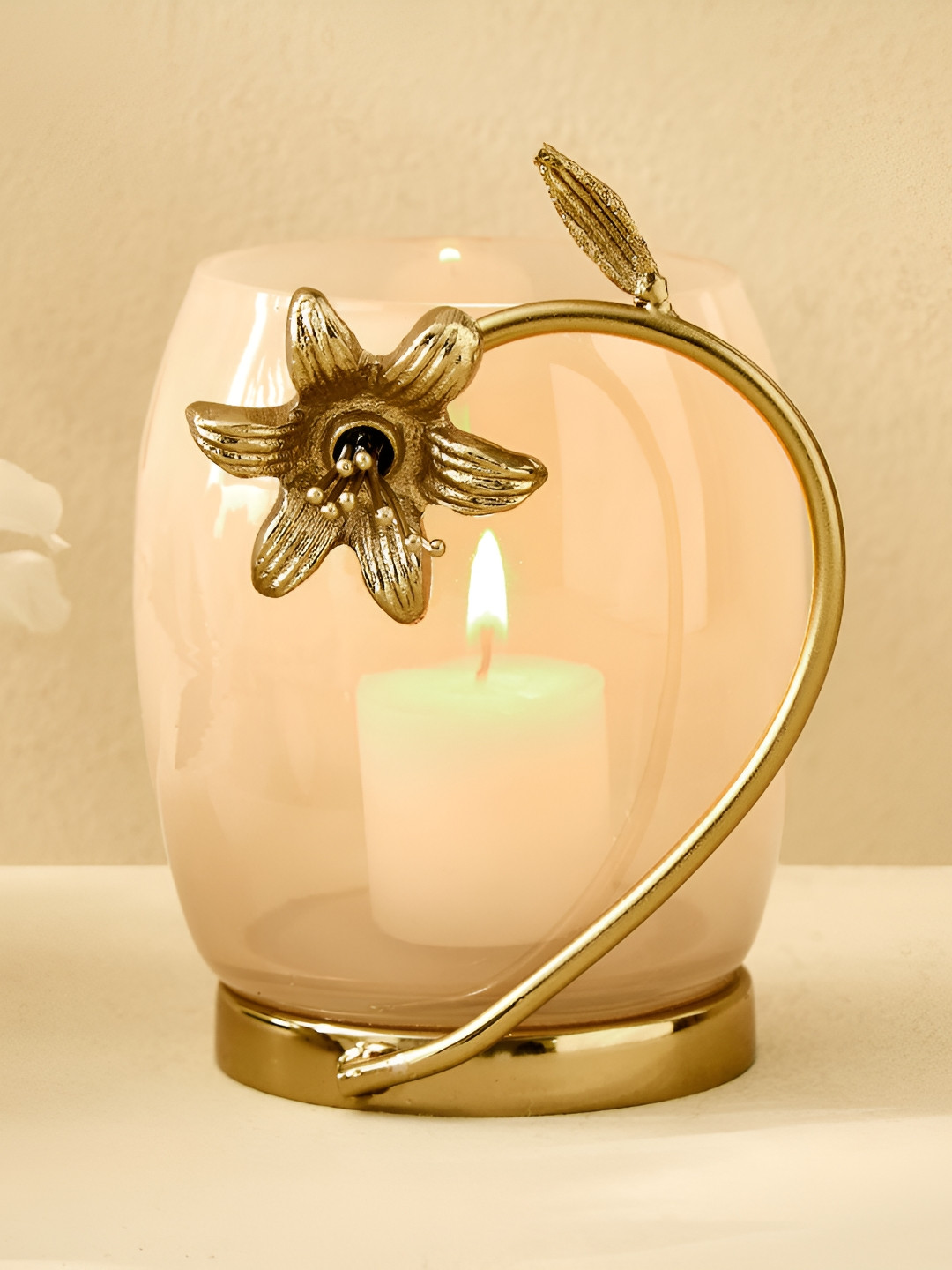 Home Centre Windflower Fabio Aluminium and Glass Votive Candle Holder