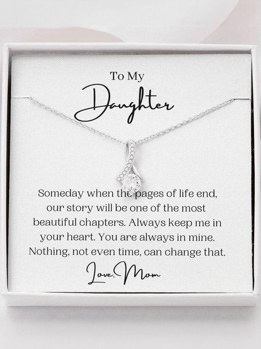Sterling Silver Gift Daughter Necklace, To My Daughter Necklace, Always Keep Me In Your Heart, Gift